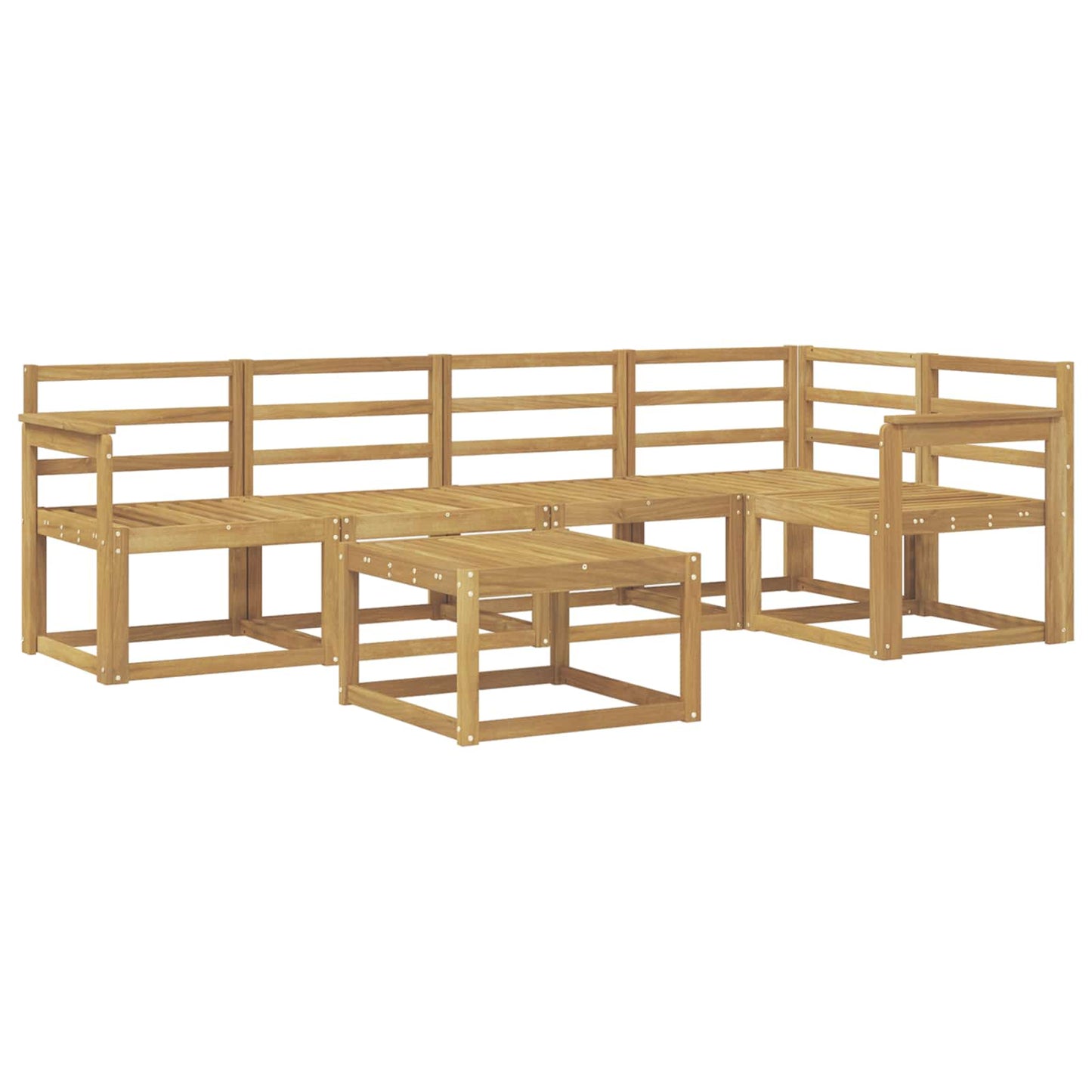 Utendørs sofa-sett 6 pcs Hvit Solid akasietre