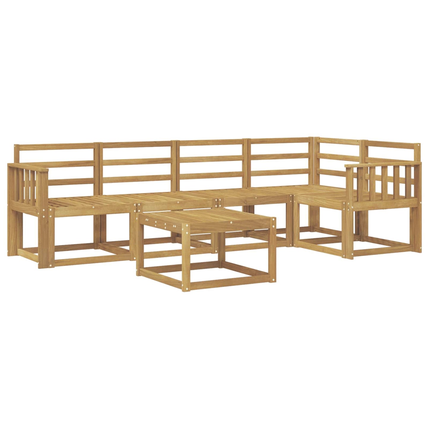 Utendørs sofa-sett 6 stk. Hvit Solid akasietre