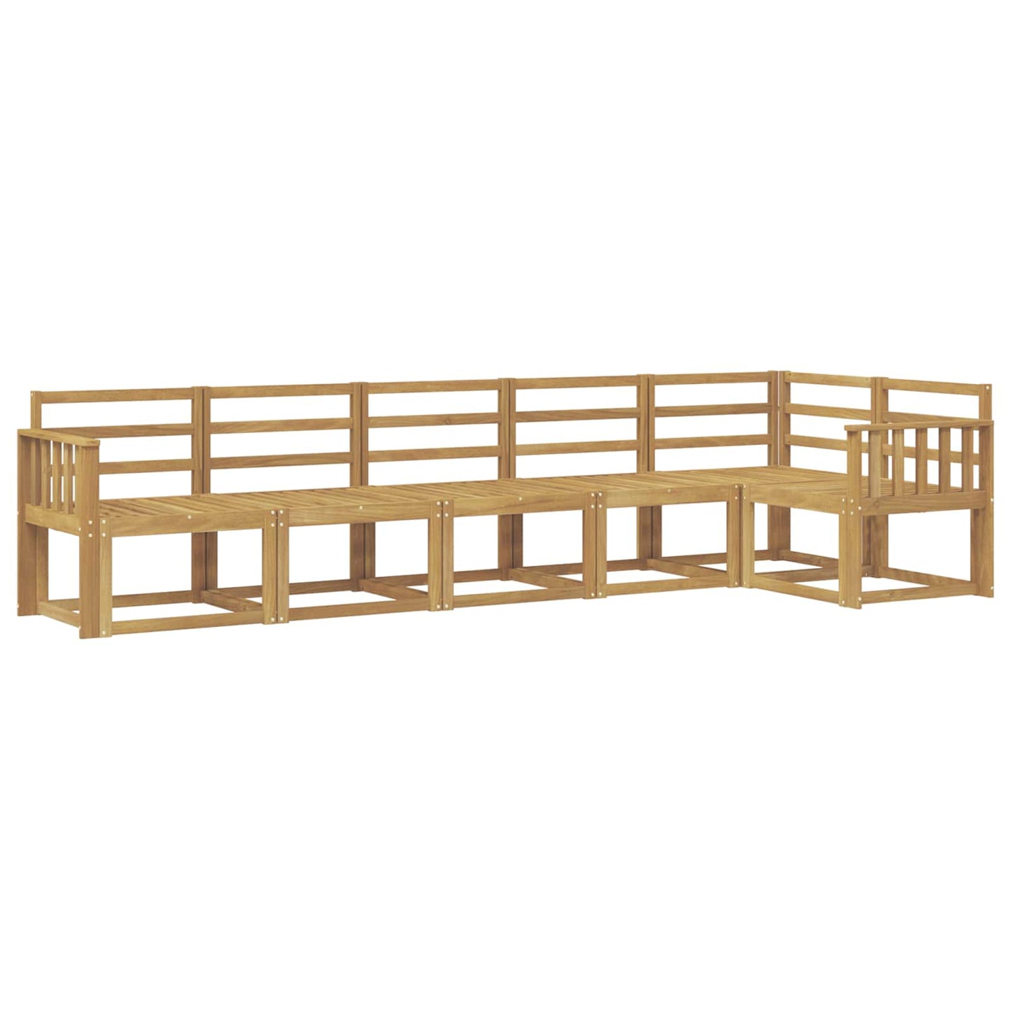 Utendørs sofa-sett 6 pcs Hvit Solid akasietre