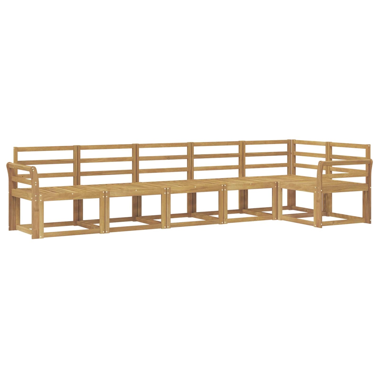 Utendørs sofa-sett 6 pcs Hvit Solid akasietre