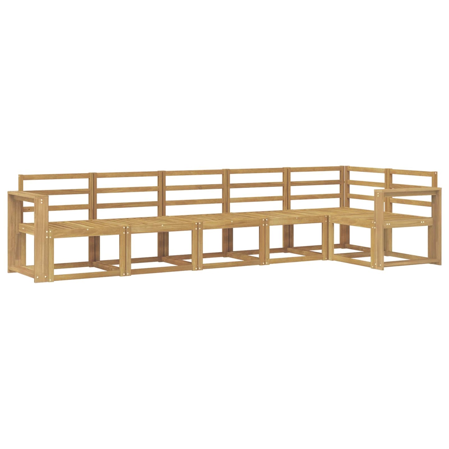 Utendørs sofa-sett 6 pcs Hvit Solid akasietre