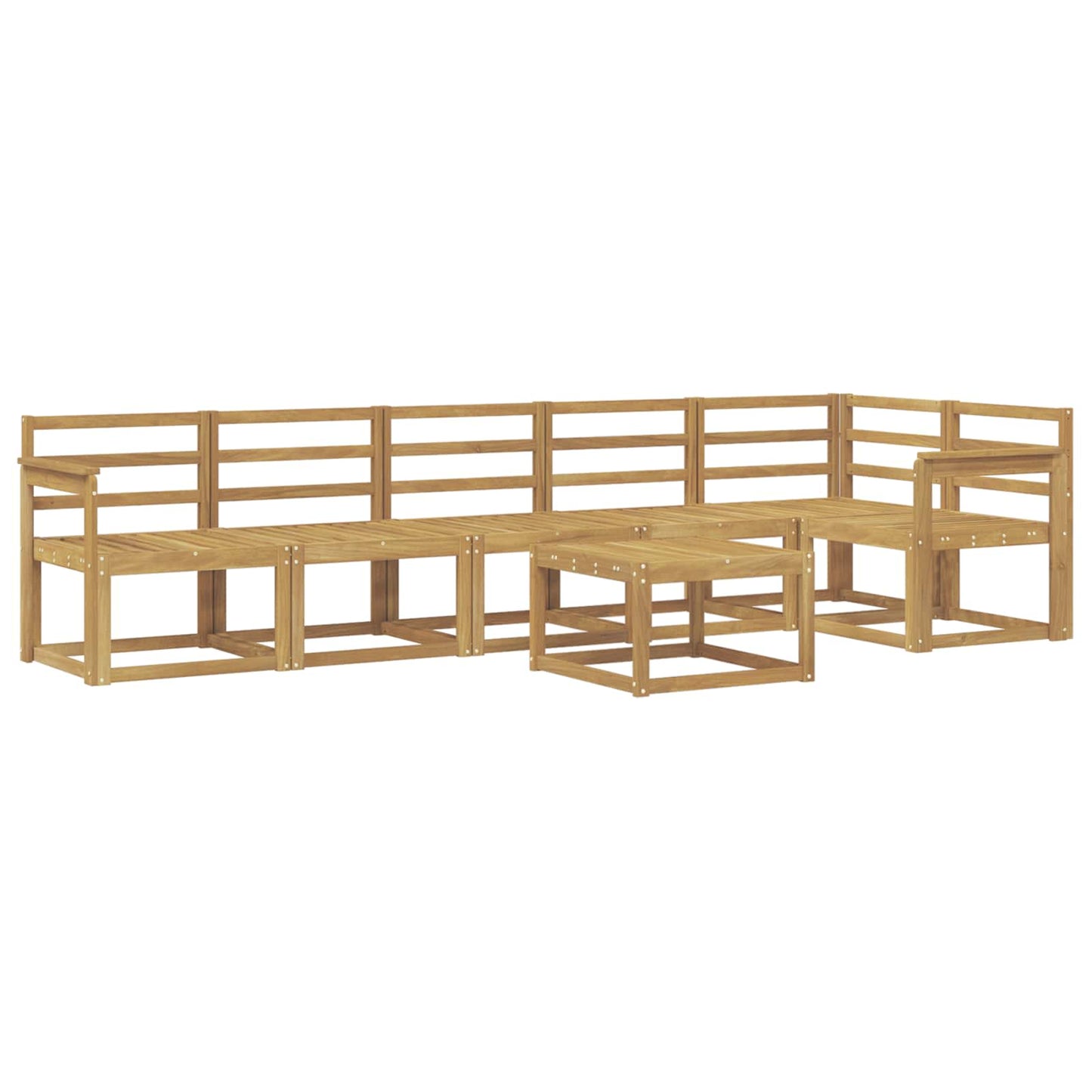 Utendørs sofa-sett 7 pcs Hvit Solid akasietre