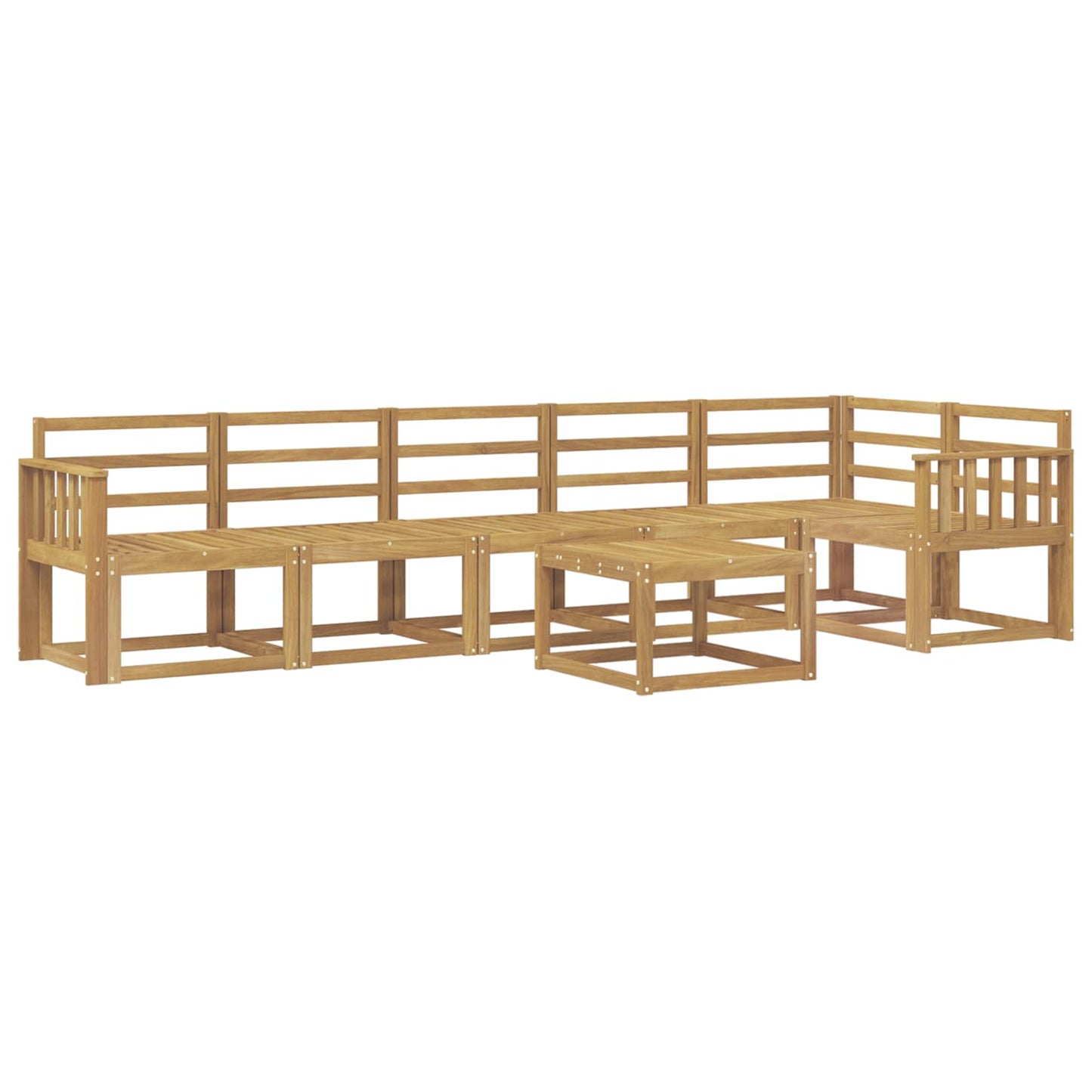 Utendørs sofa-sett 7 pcs Hvit Solid akasietre