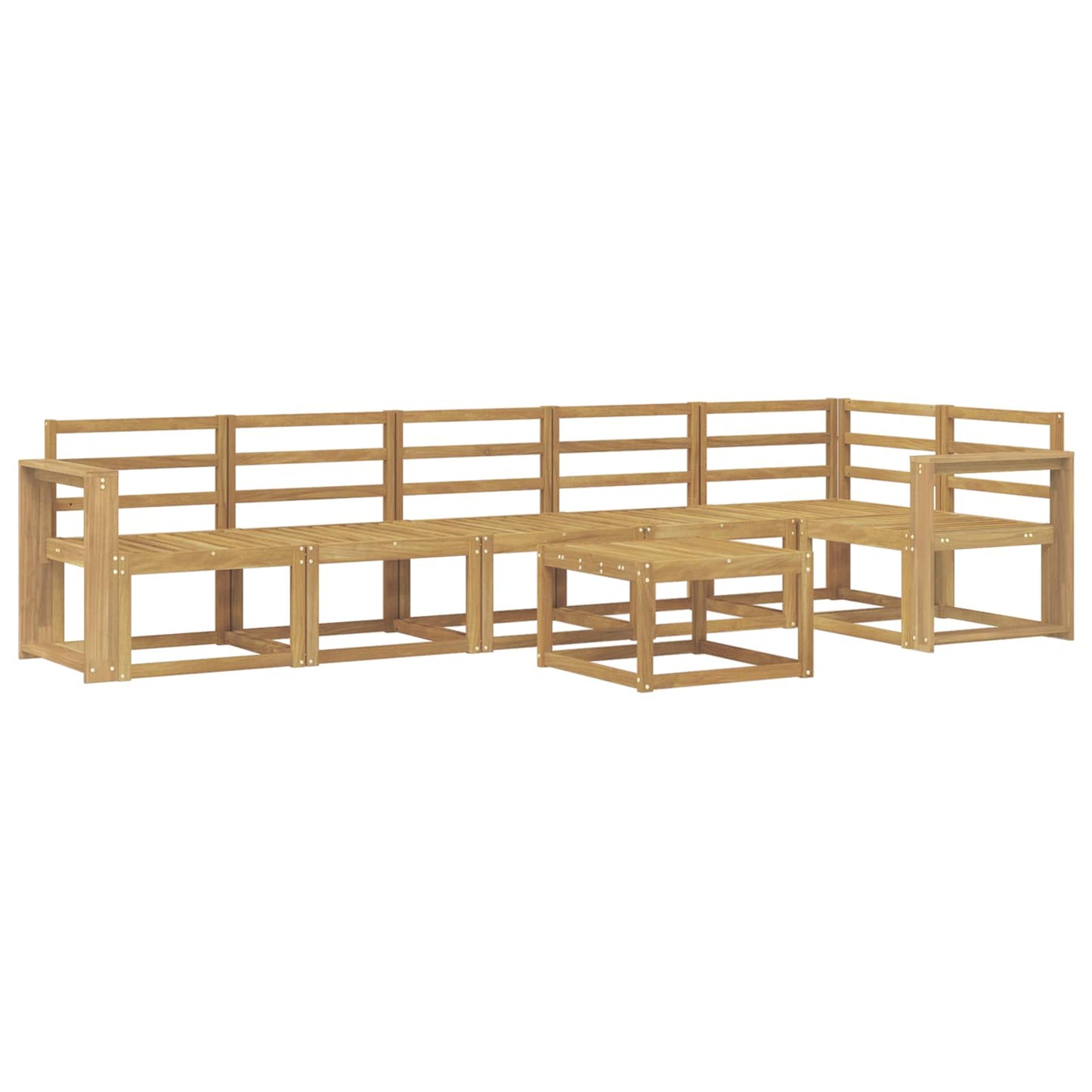 Utendørs sofa-sett 7 pcs Hvit Solid akasietre