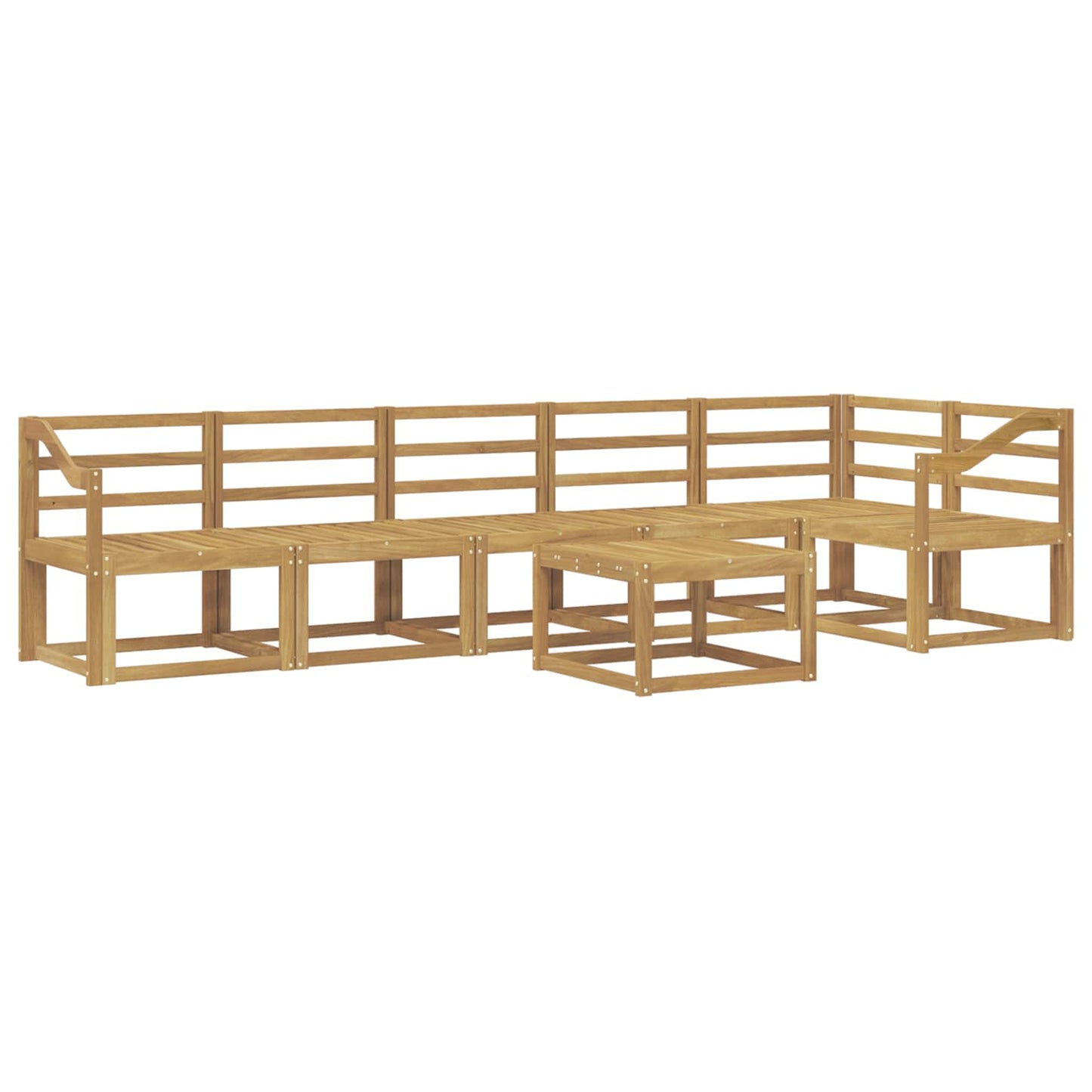 Utendørs sofa-sett 7 pcs Hvit Solid akasietre