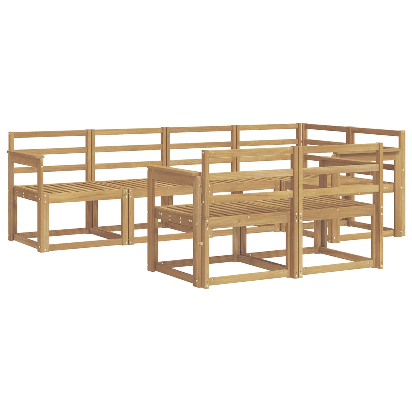 Utendørs sofa-sett 7 pcs Hvit Solid akasietre