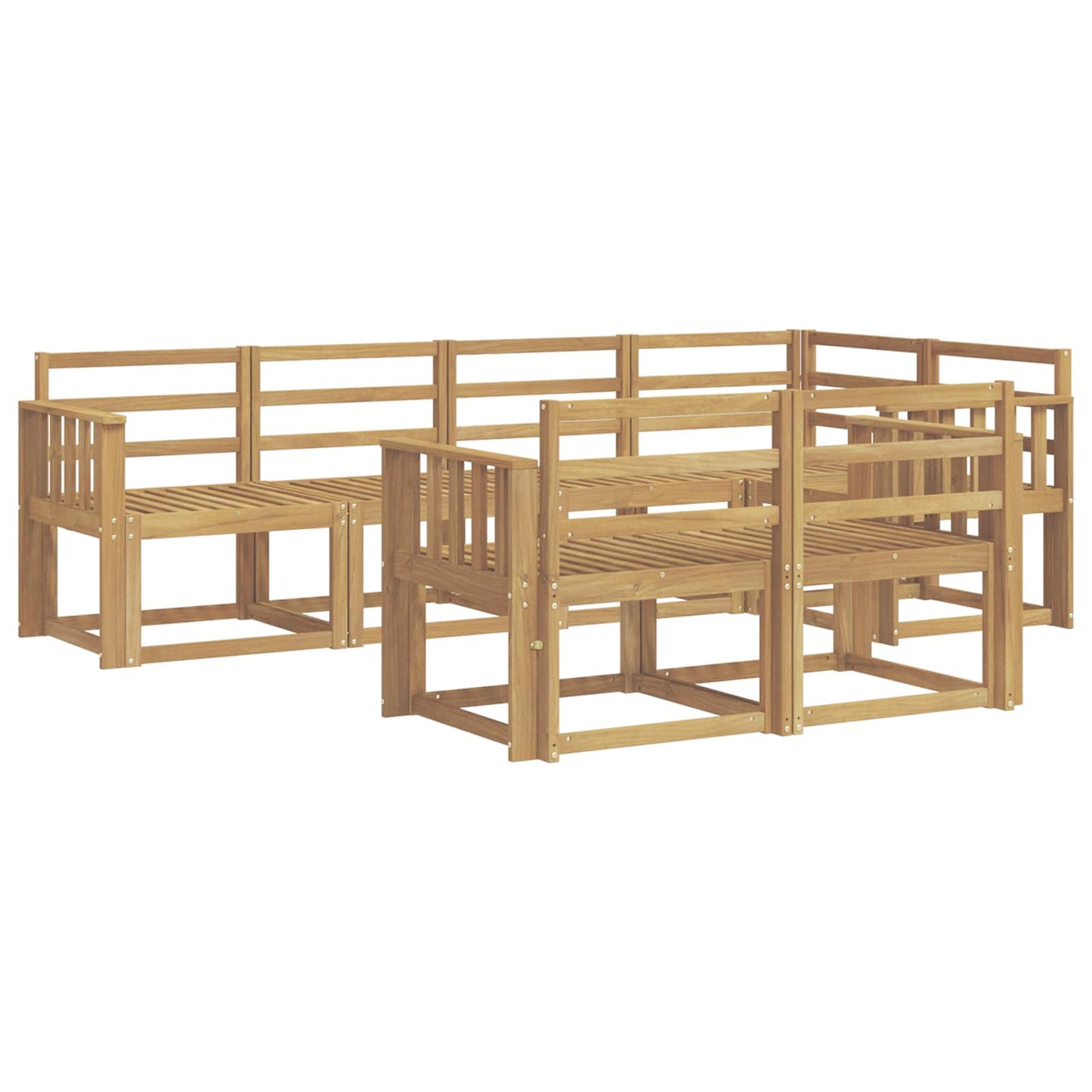 Utendørs sofa-sett 7 pcs Hvit Solid akasietre