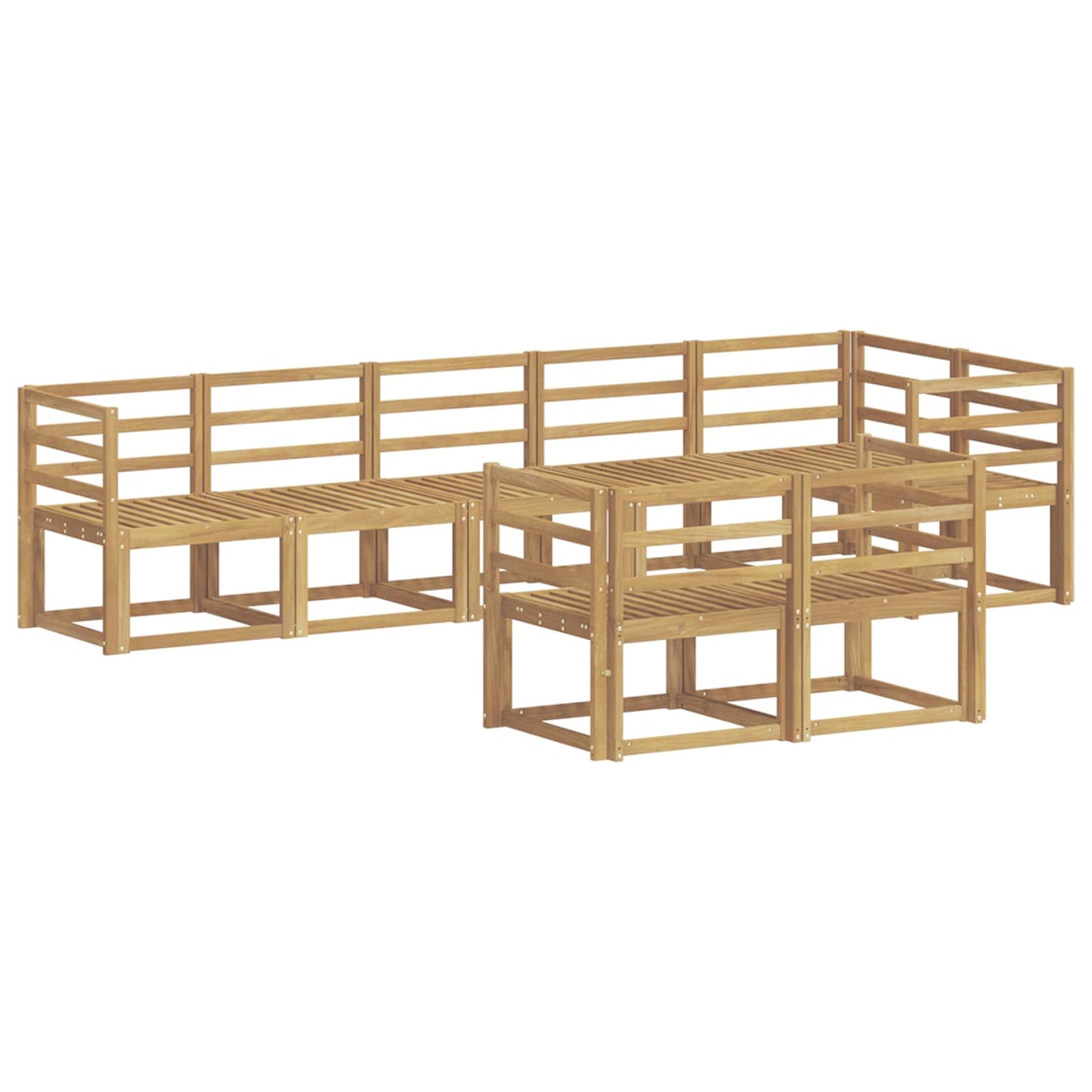 Utendørs sofa-sett 8 pcs Hvit Solid akasietre