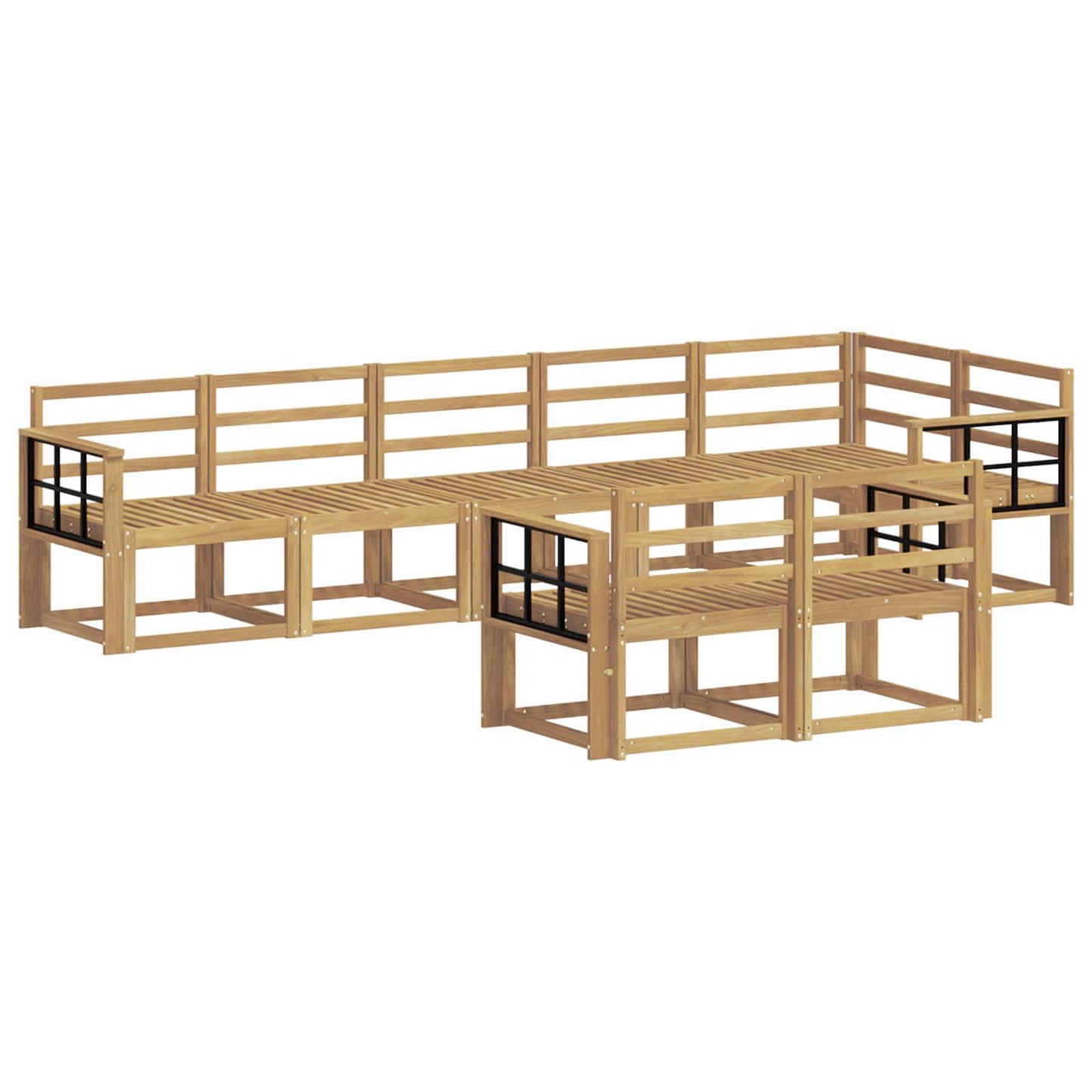 Utendørs sofa-sett 8 pcs Hvit Solid akasietre