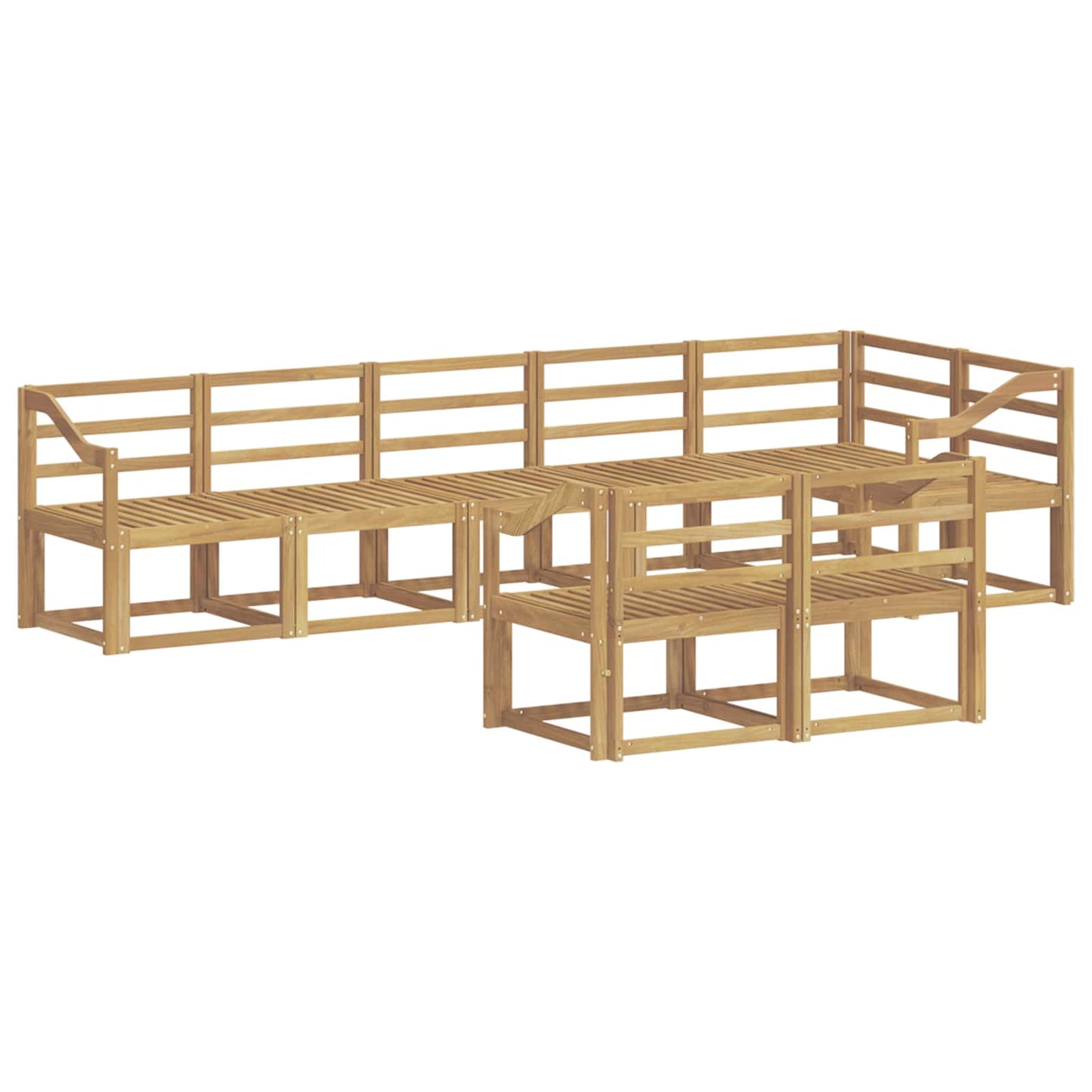 Utendørs sofa-sett 8 pcs Hvit Solid akasietre