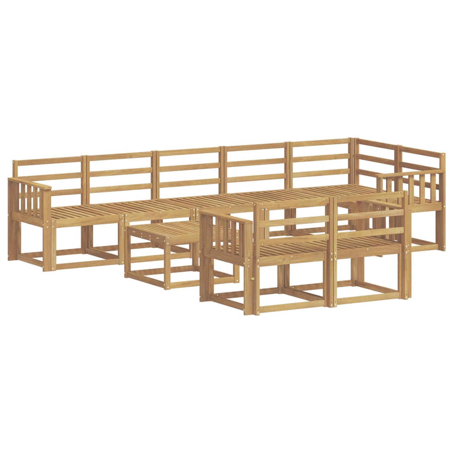 Utendørs sofa-sett 9 pcs Hvit Solid akasietre