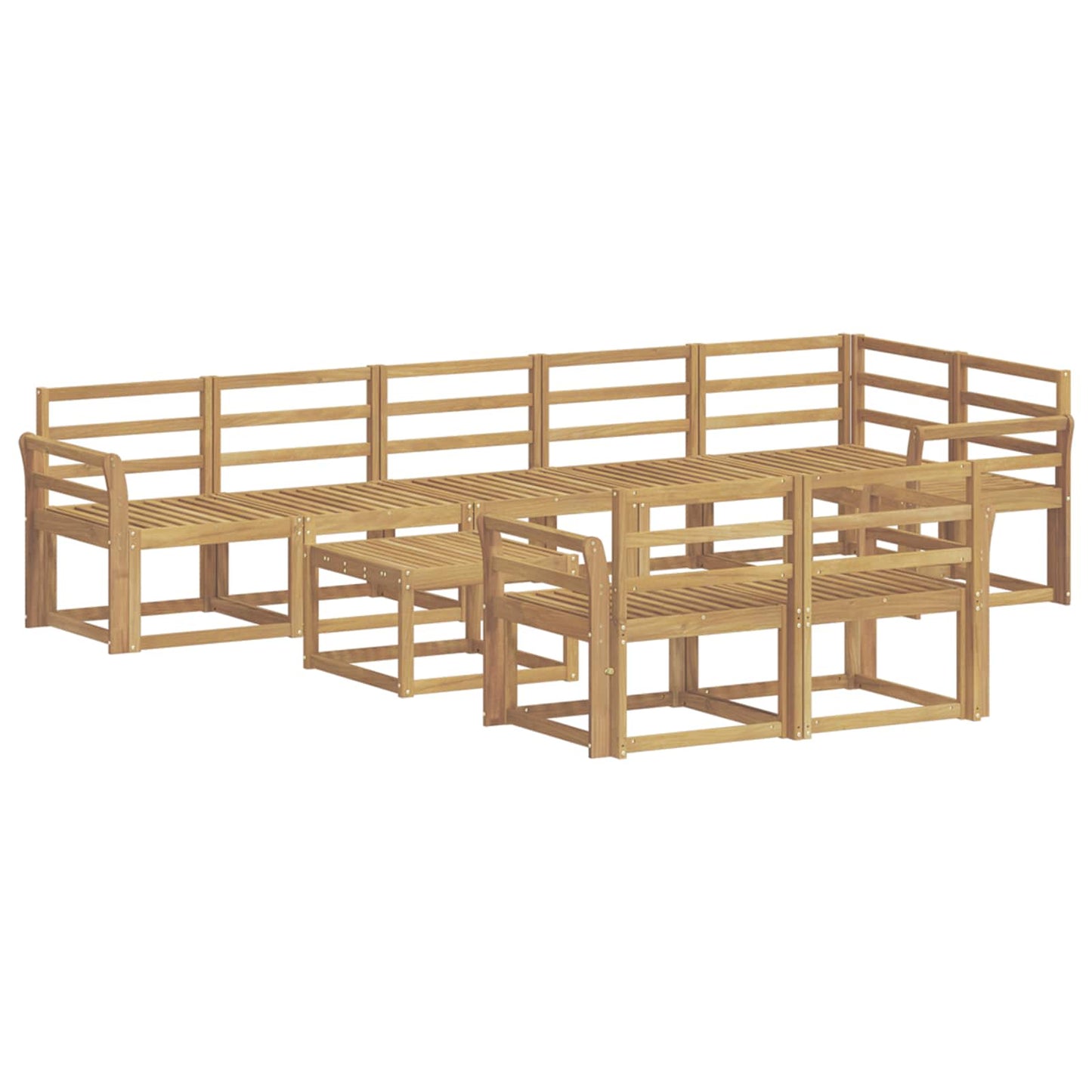Utendørs sofa-sett 9 pcs Hvit Solid akasietre