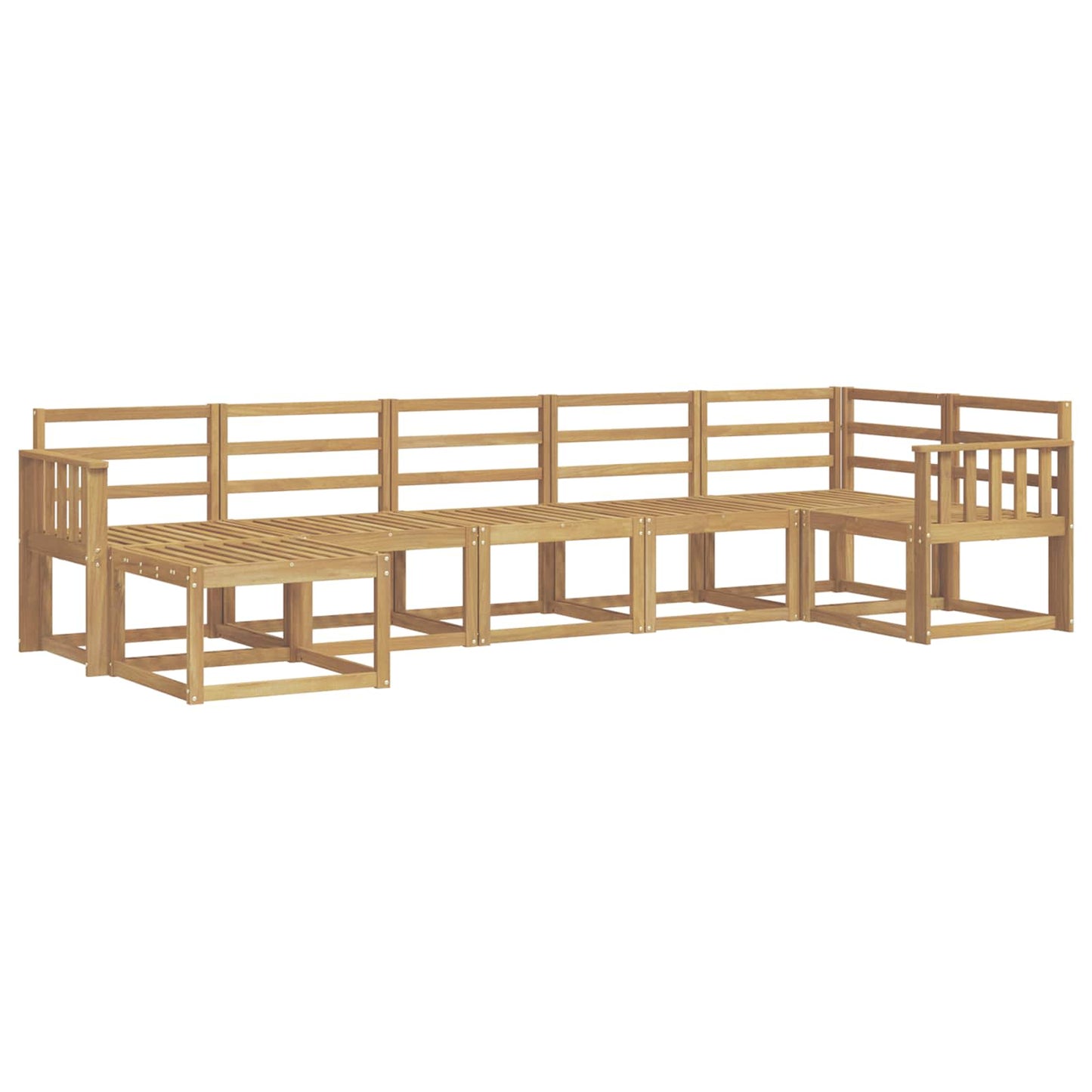Utendørs sofa-sett 7 pcs Hvit Solid akasietre