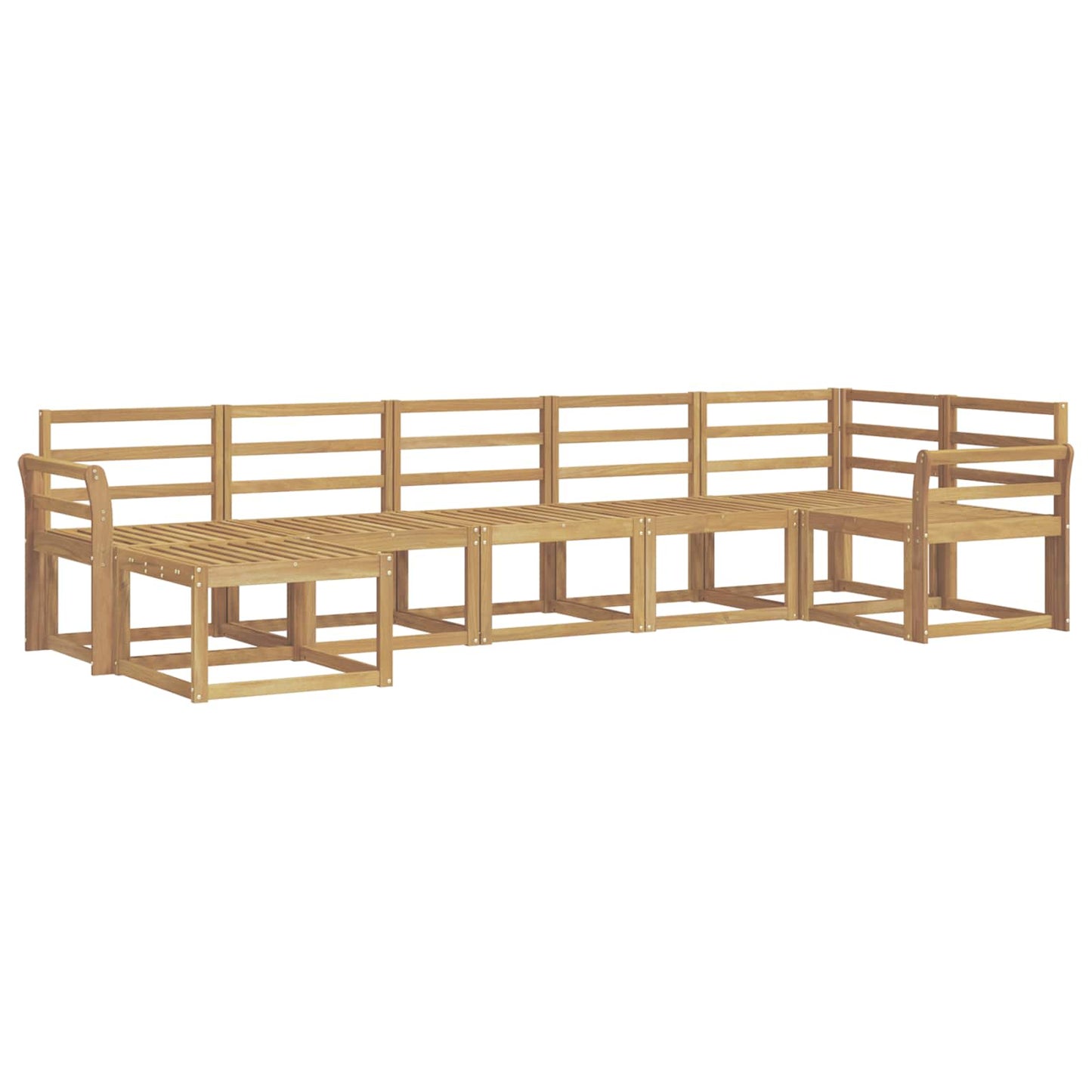 Utendørs sofa-sett 7 pcs Hvit Solid akasietre