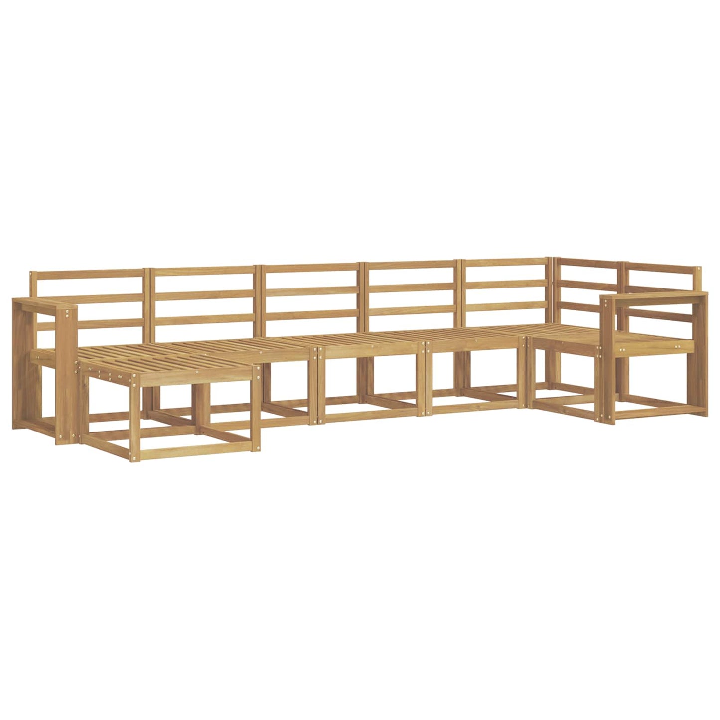 Utendørs sofa-sett 7 pcs Hvit Solid akasietre