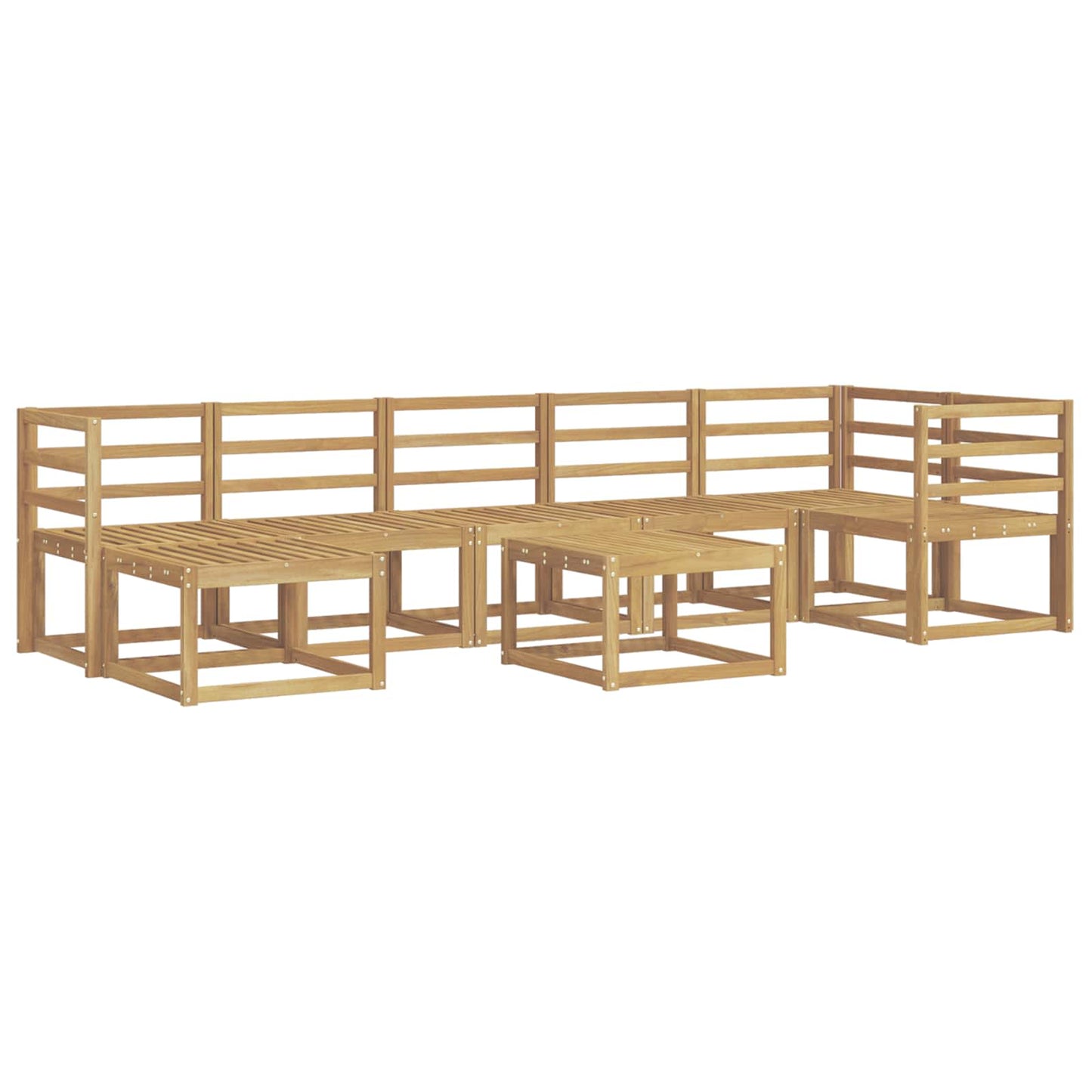 Utendørs sofa-sett 8 pcs Hvit Solid akasietre