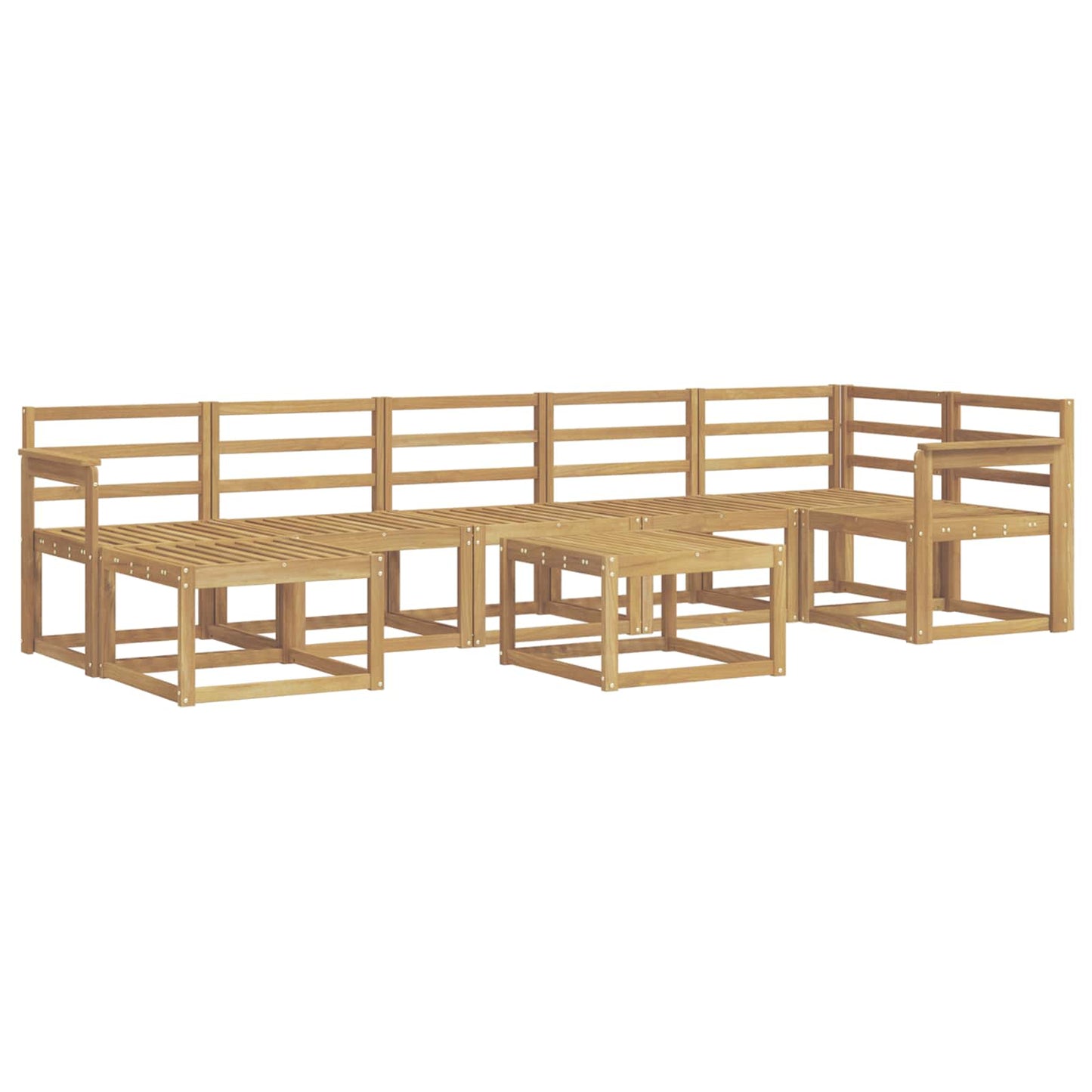 Utendørs sofa-sett 8 pcs Hvit Solid akasietre