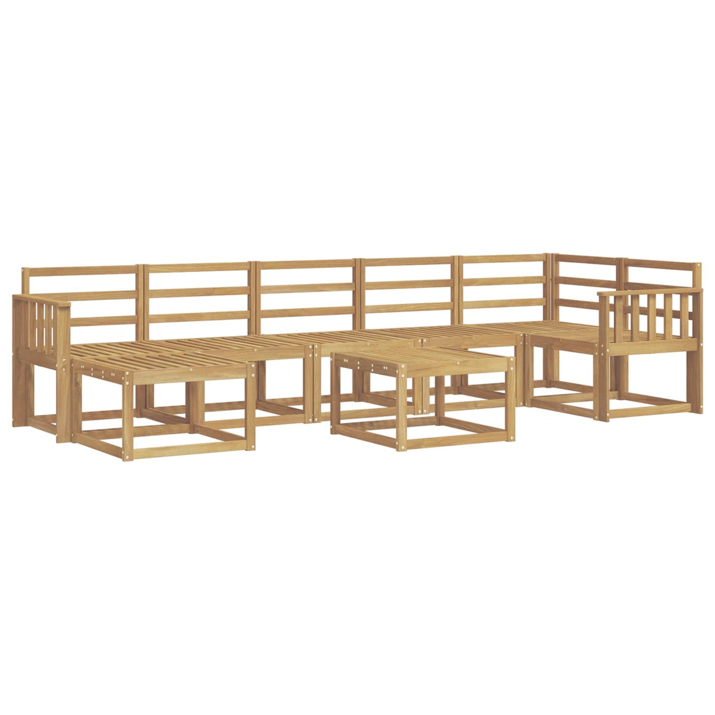 Utendørs sofa-sett 8 pcs Hvit Solid akasietre