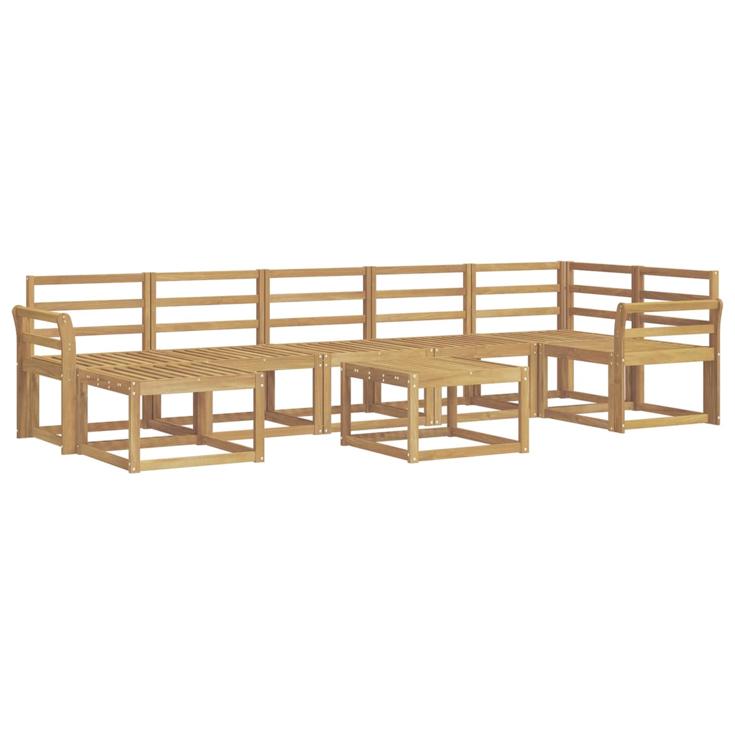 Utendørs sofa-sett 8 pcs Hvit Solid akasietre