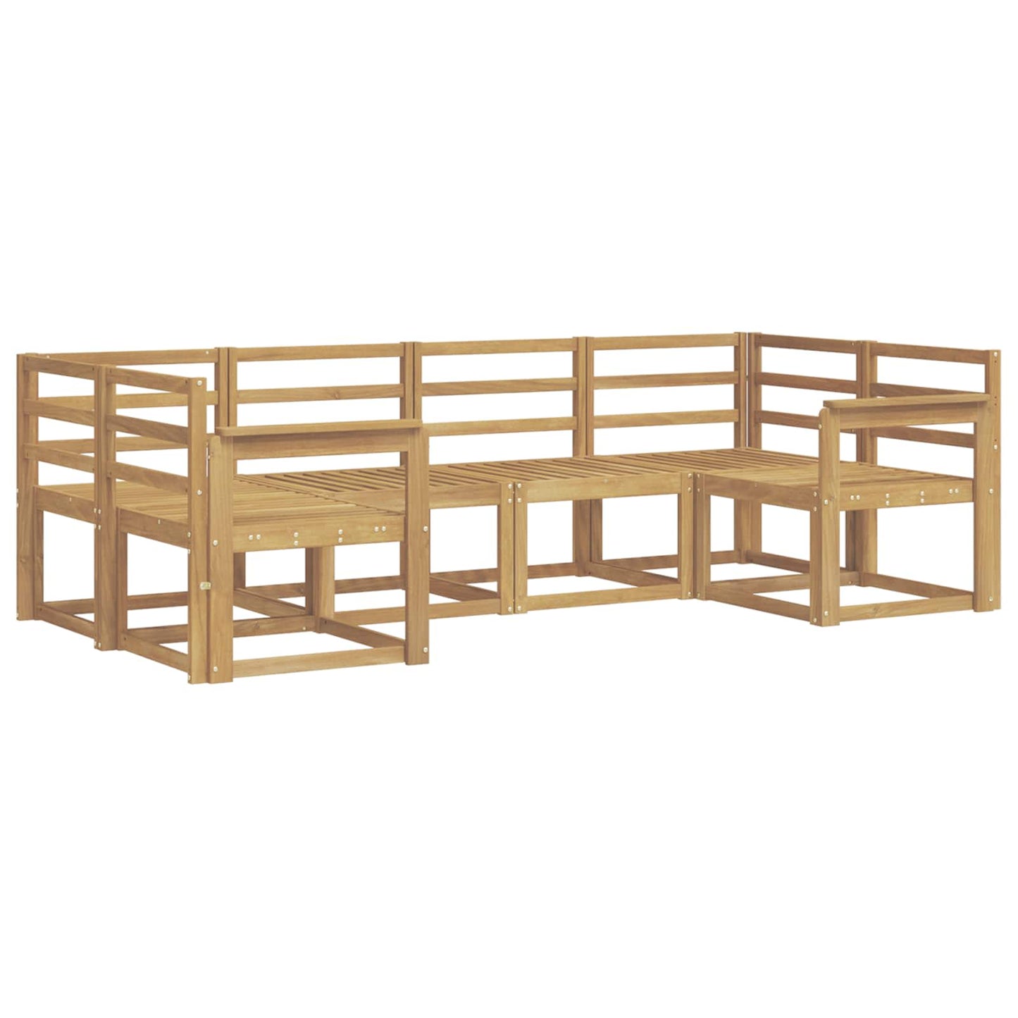Utendørs sofa-sett 6 pcs Hvit Solid akasietre