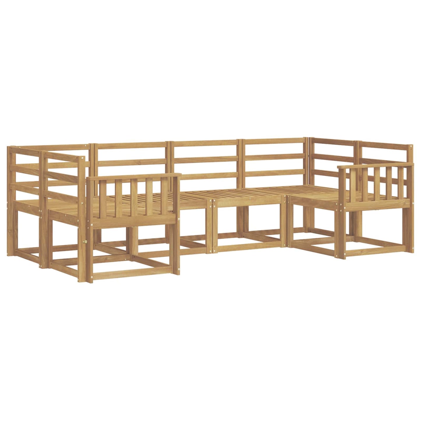 Utendørs sofa-sett 6 pcs Hvit Solid akasietre