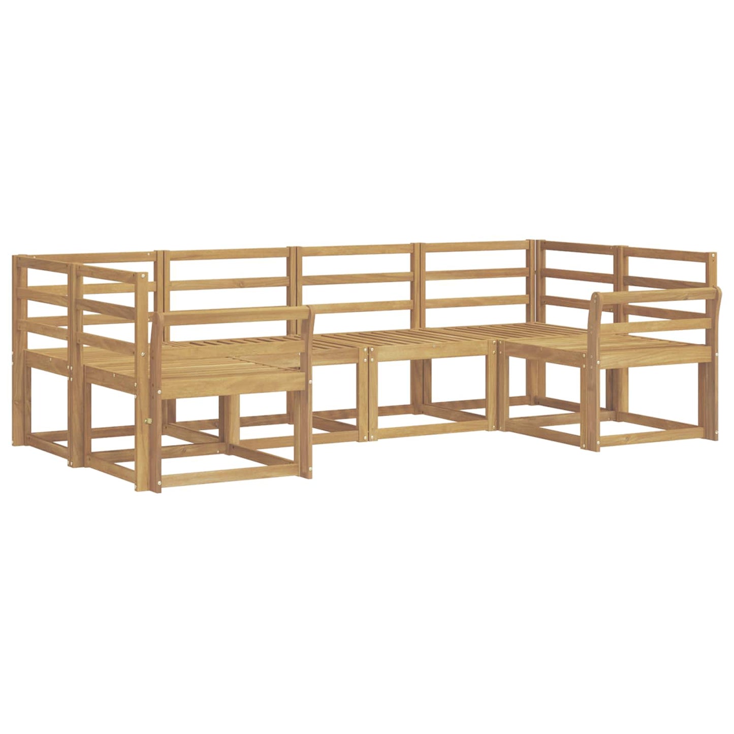 Utendørs sofa-sett 6 pcs Hvit Solid akasietre