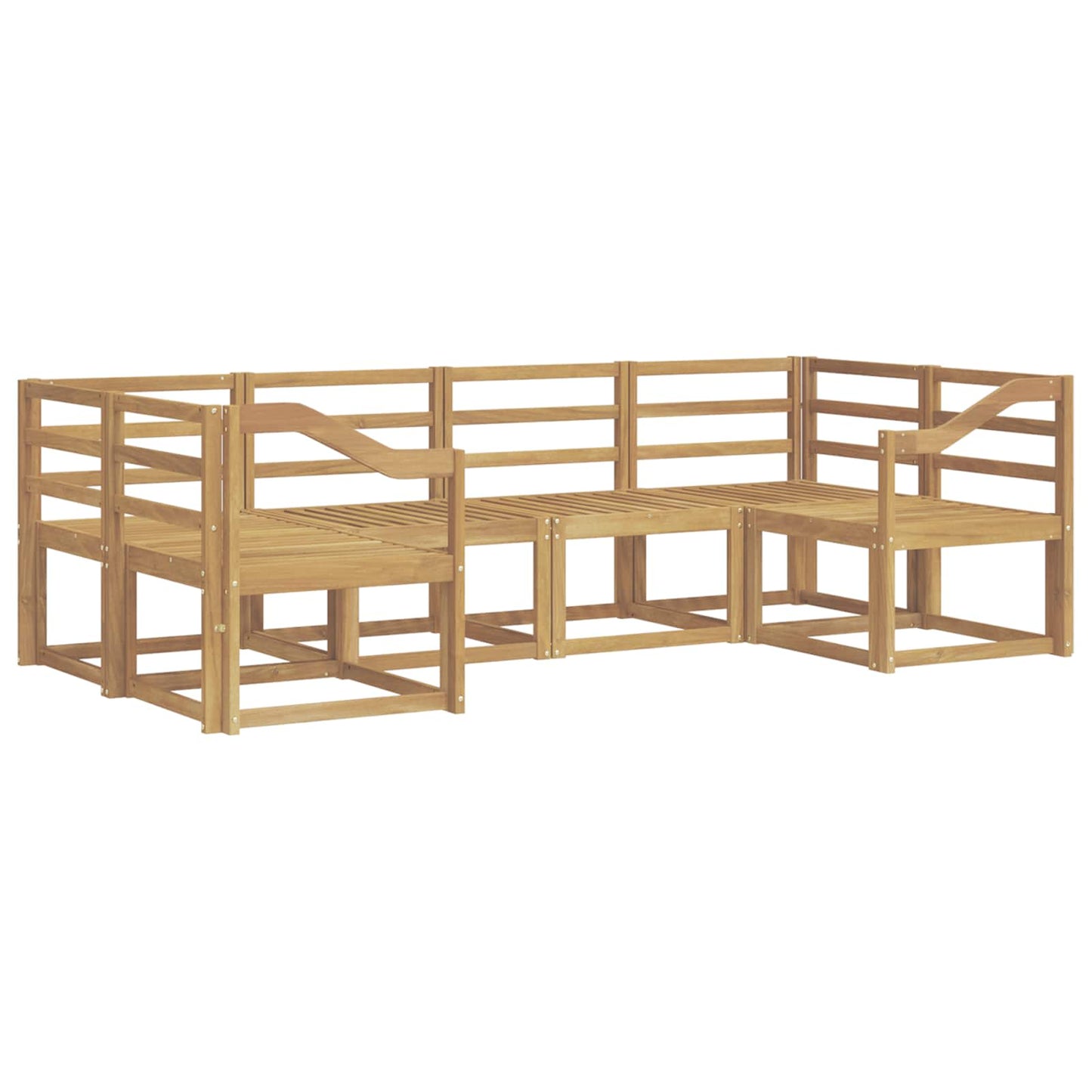Utendørs sofa-sett 6 pcs Hvit Solid akasietre