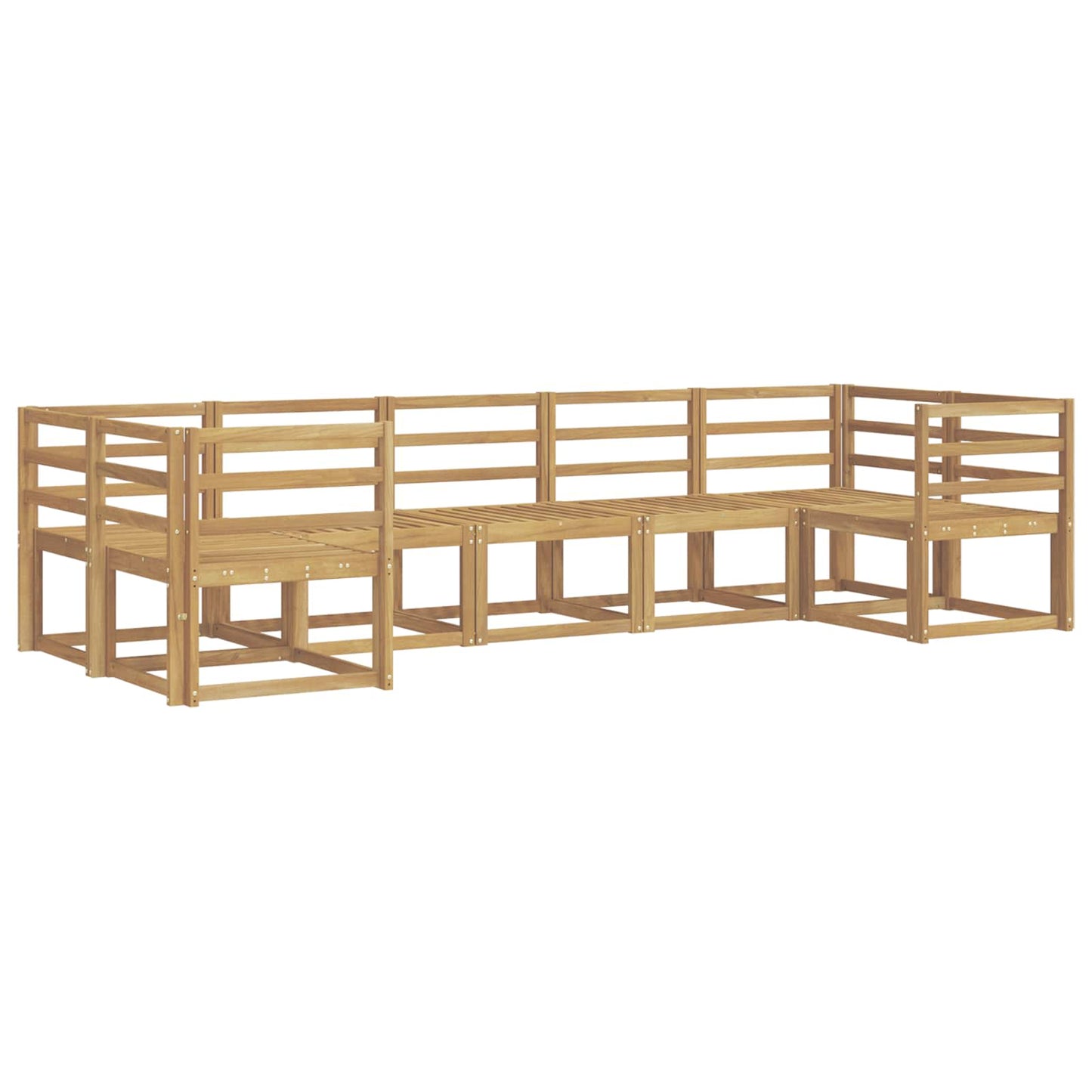 Utendørs sofa-sett 7 pcs Hvit Solid akasietre