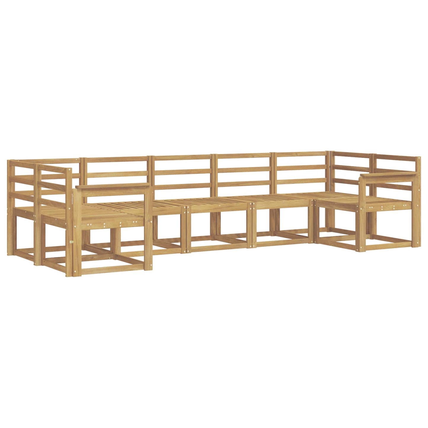 Utendørs sofa-sett 7 pcs Hvit Solid akasietre