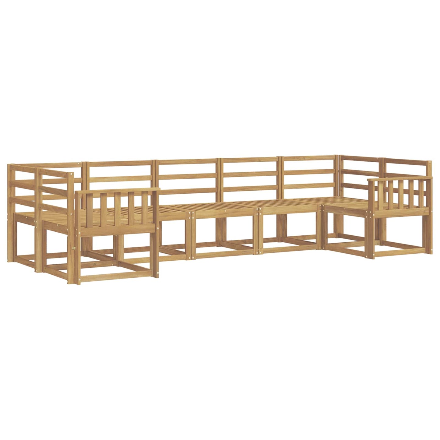 Utendørs sofa-sett 7 pcs Hvit Solid akasietre