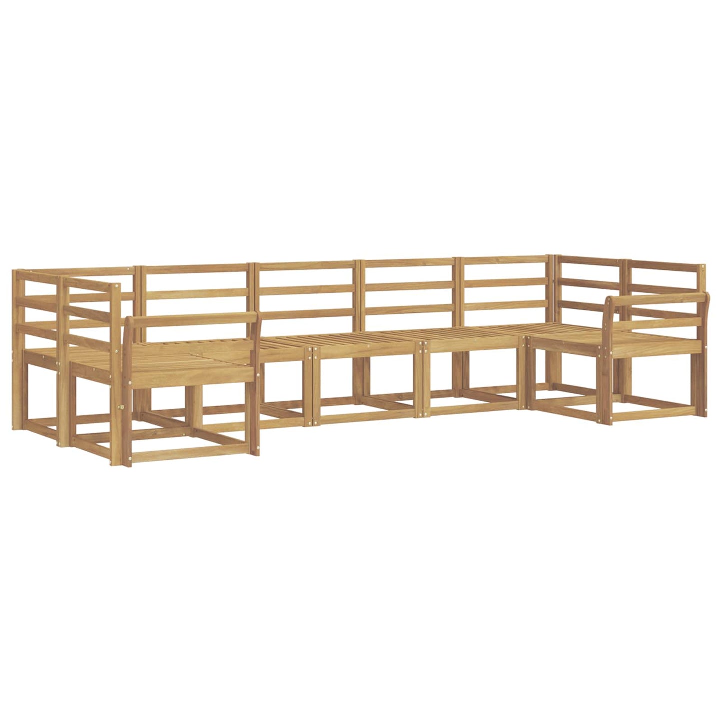 Utendørs sofa-sett 7 pcs Hvit Solid akasietre
