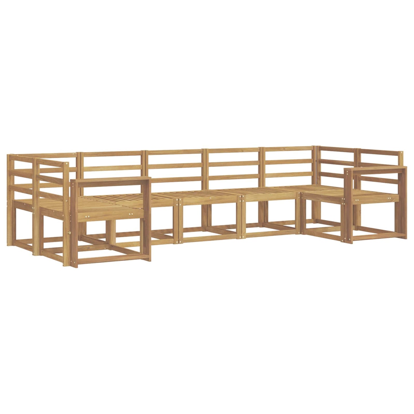 Utendørs sofa-sett 7 pcs Hvit Solid akasietre