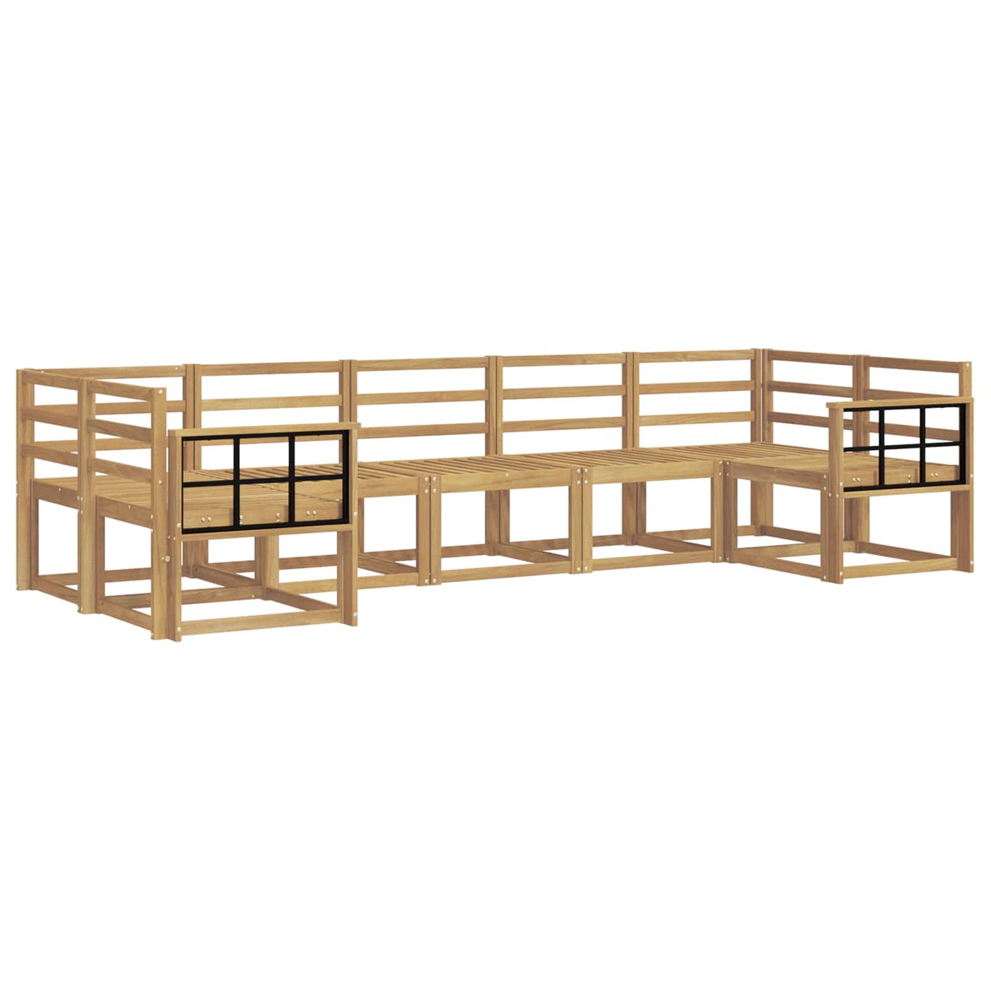 Utendørs sofa-sett 7 pcs Hvit Solid akasietre