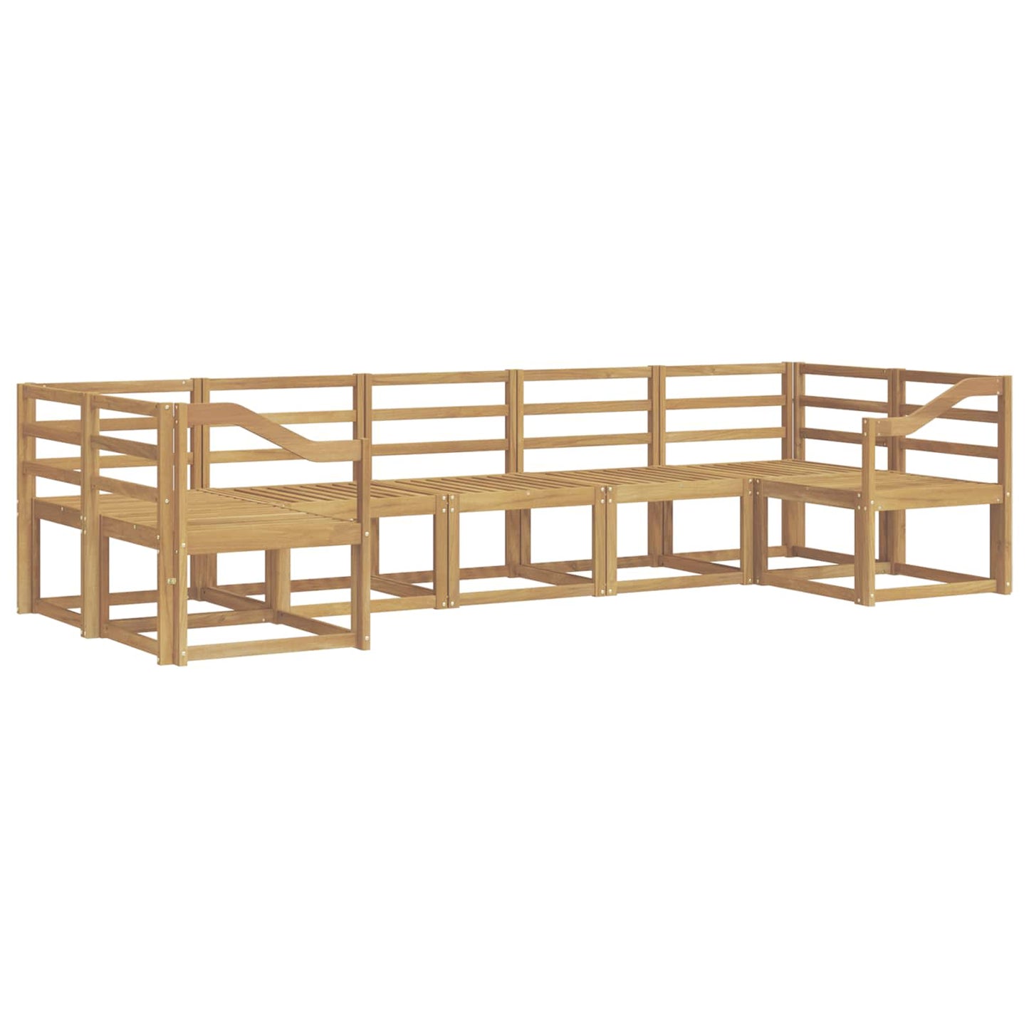 Utendørs sofa-sett 7 pcs Hvit Solid akasietre