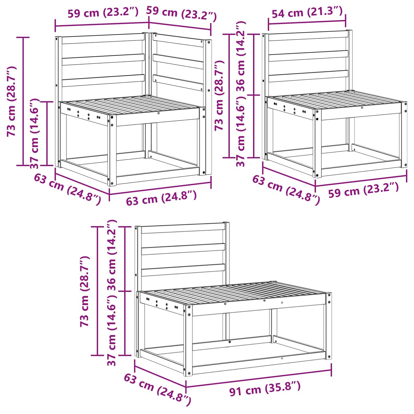 Utendørs sofa-sett