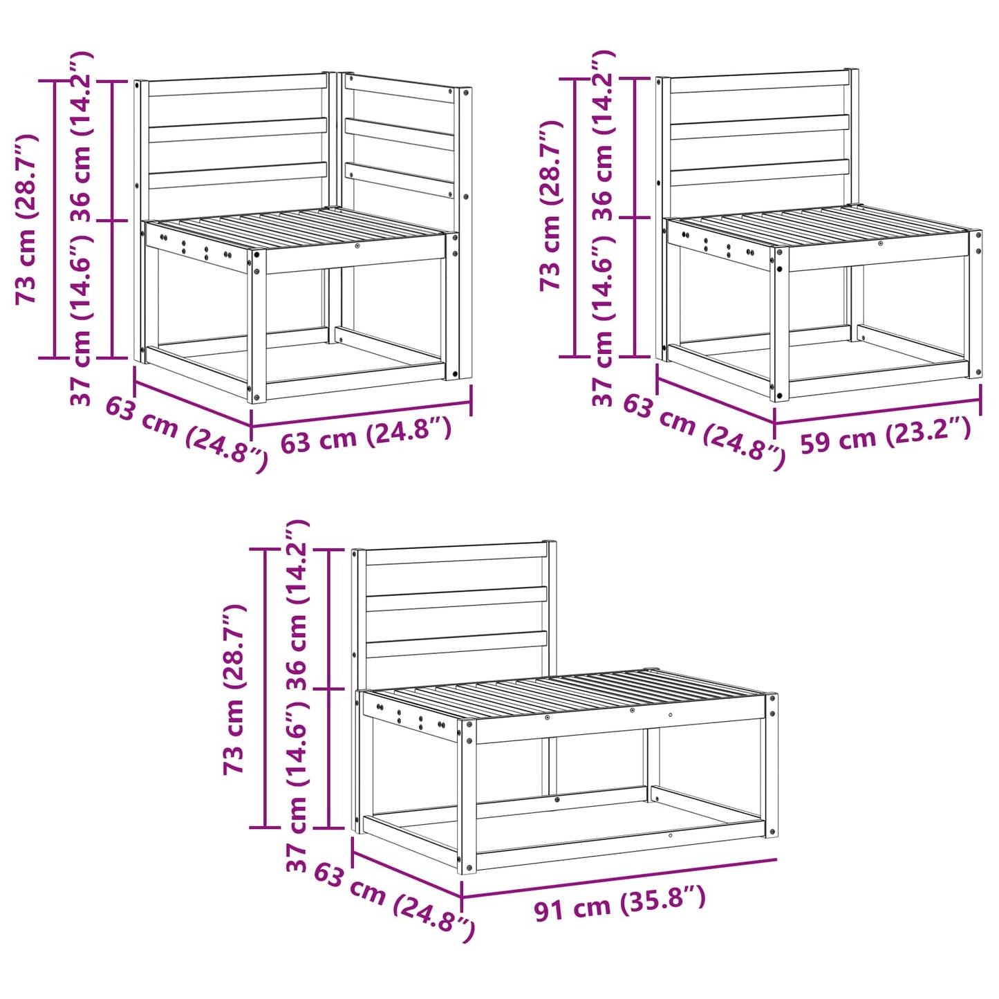 Utendørs sofa-sett