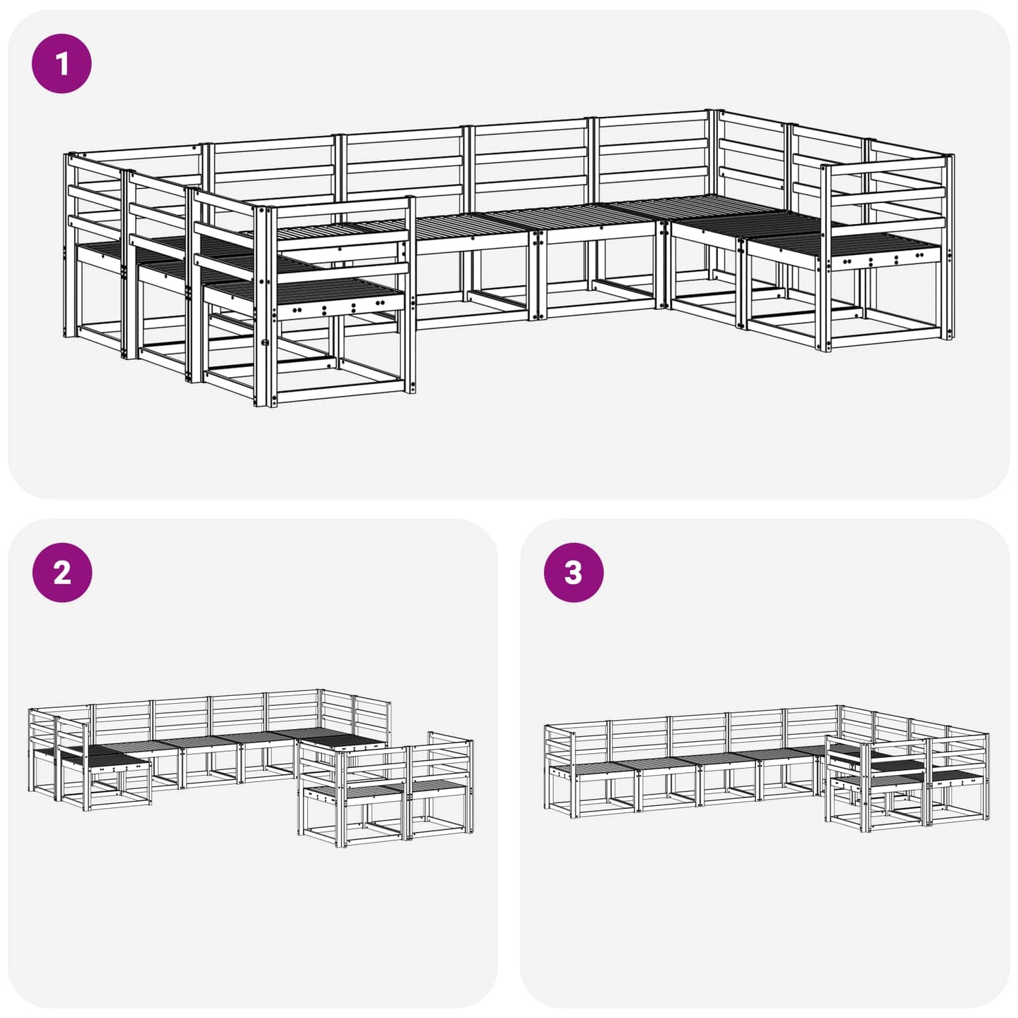 Utendørs sofa-sett 9 pcs Hvit Solid akasietre