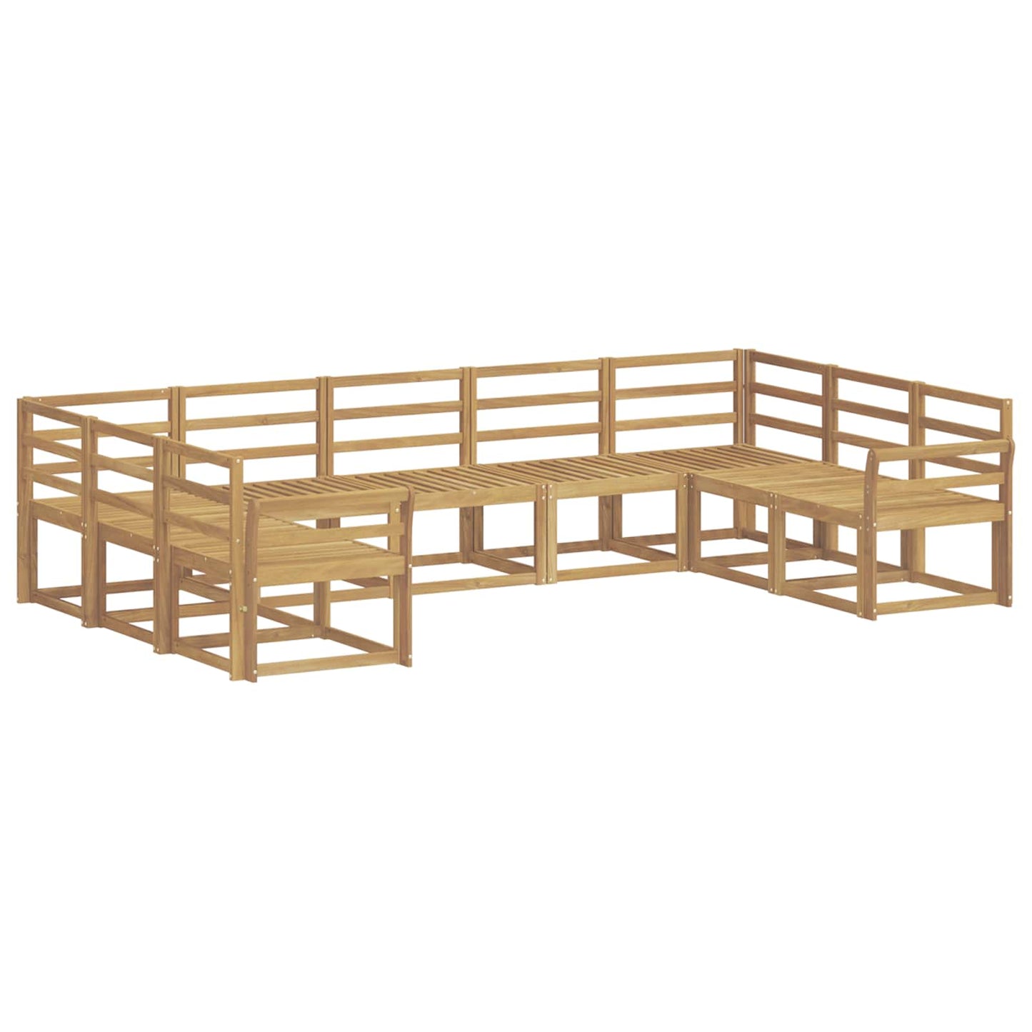 Utendørs sofa-sett 9 pcs Hvit Solid akasietre