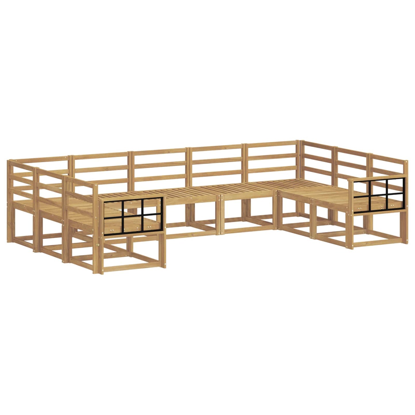 Utendørs sofa-sett 9 pcs Hvit Solid akasietre