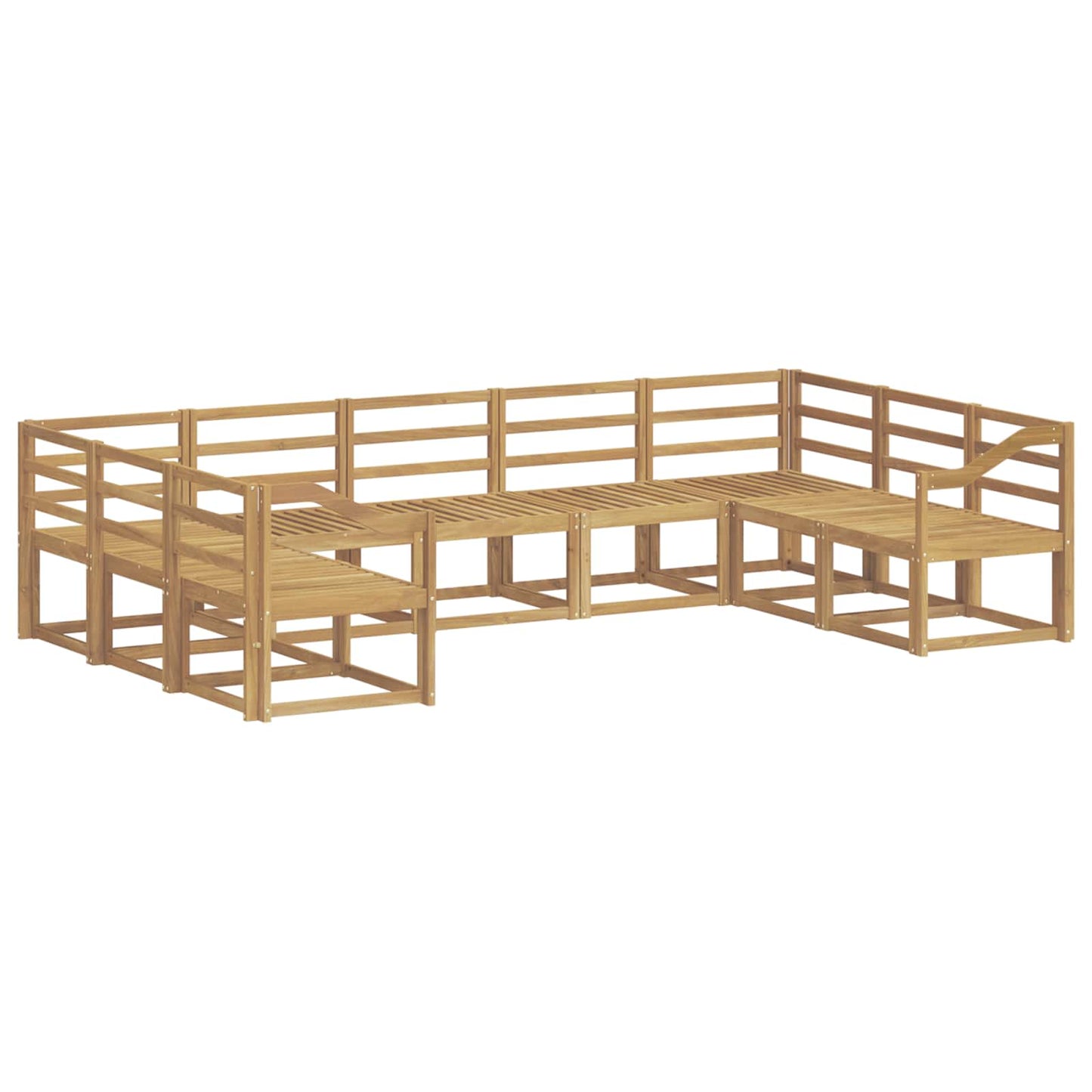 Utendørs sofa-sett 9 pcs Hvit Solid akasietre