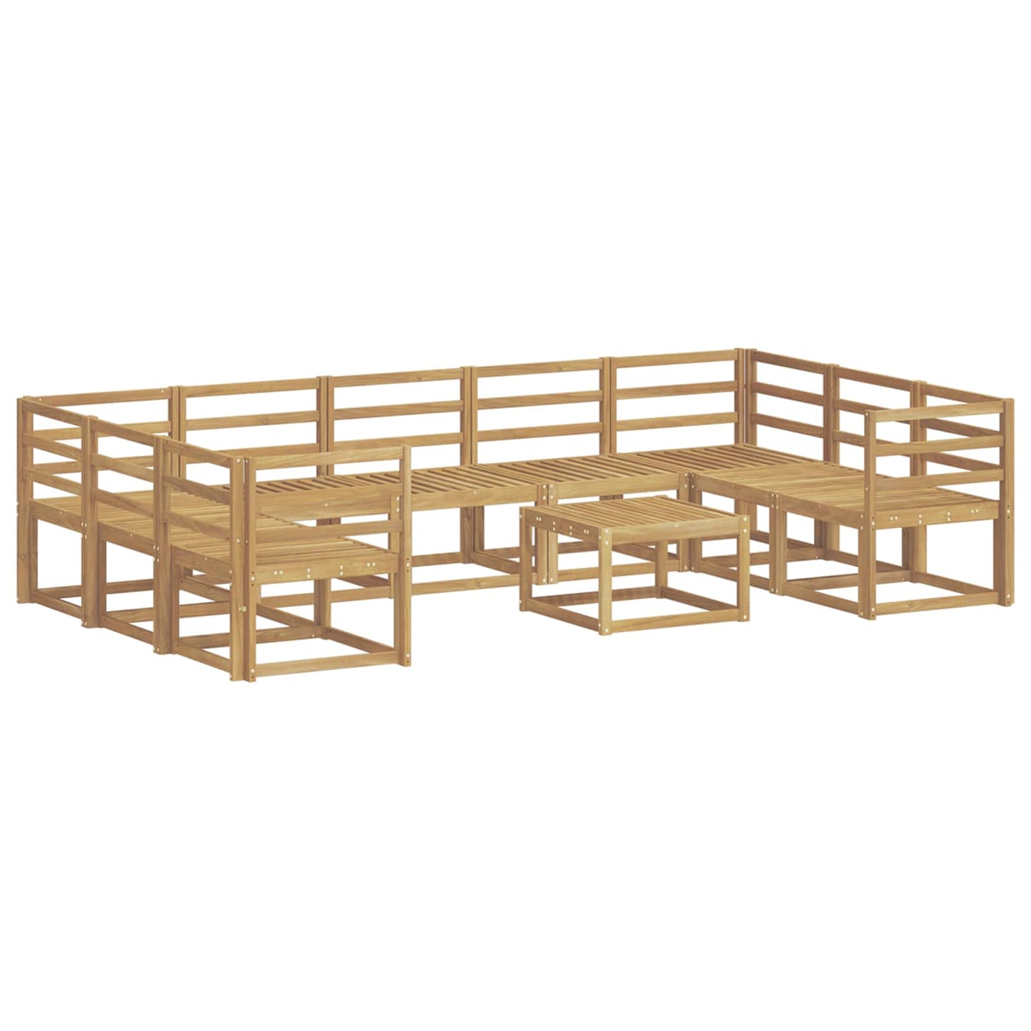 Utendørs sofa-sett 10 pcs Hvit Solid akasietre