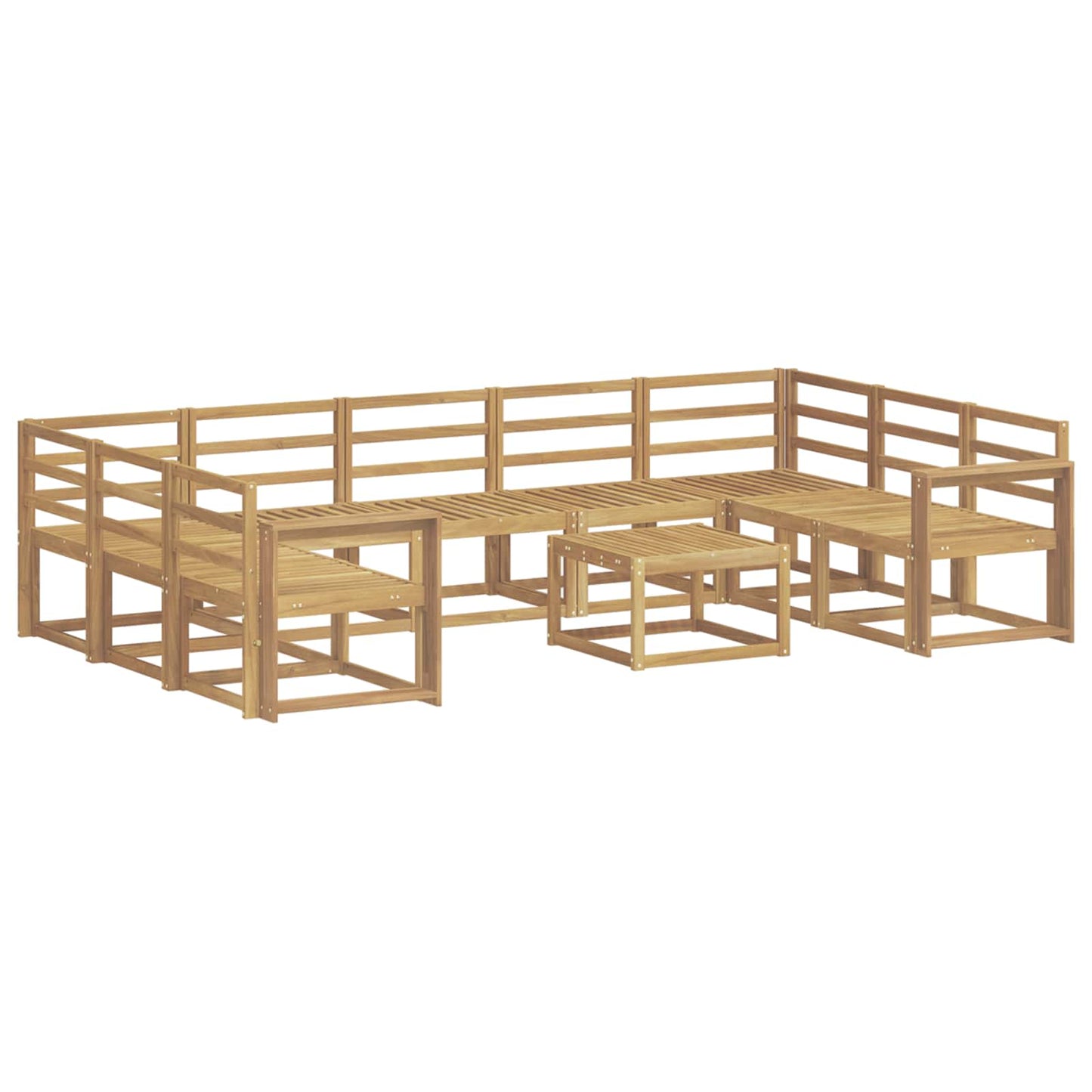 Utendørs sofa-sett 10 pcs Hvit Solid akasietre