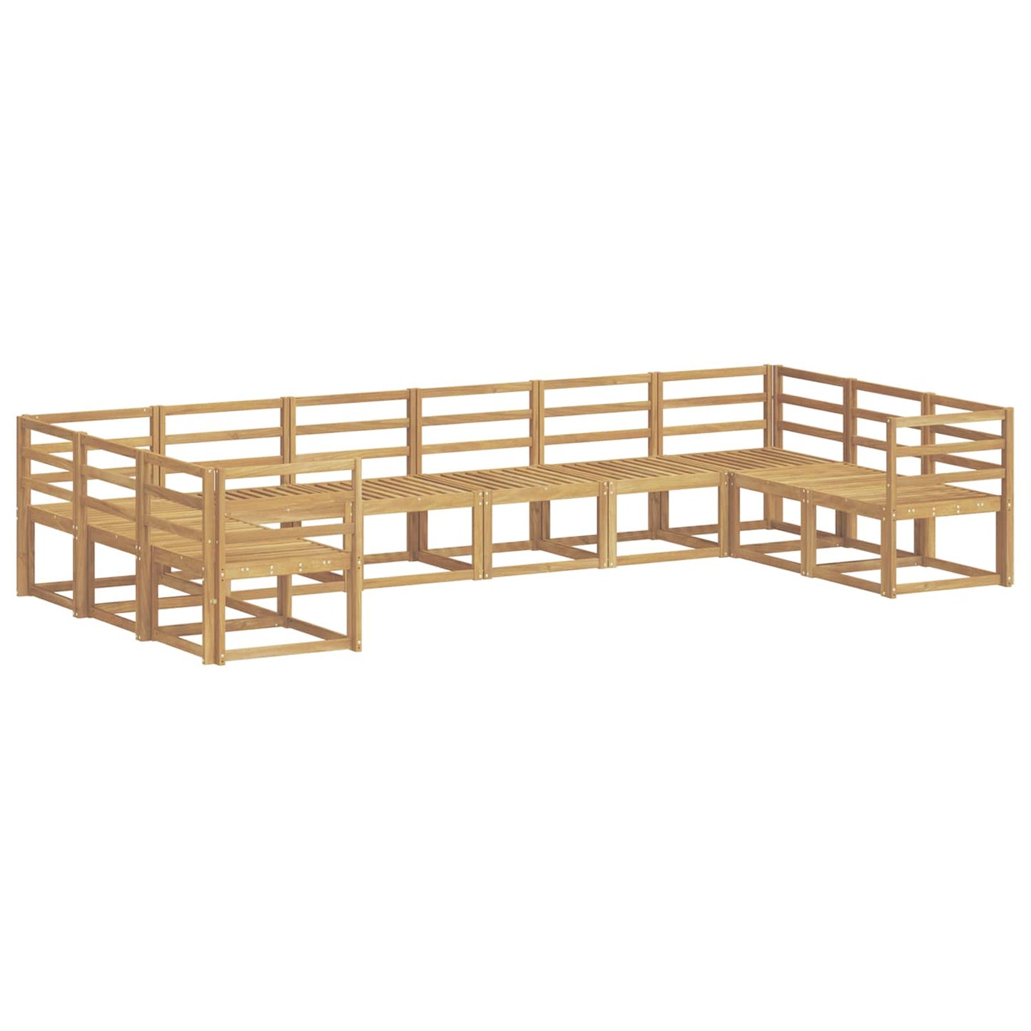Utendørs sofa-sett 10 pcs Hvit Solid akasietre