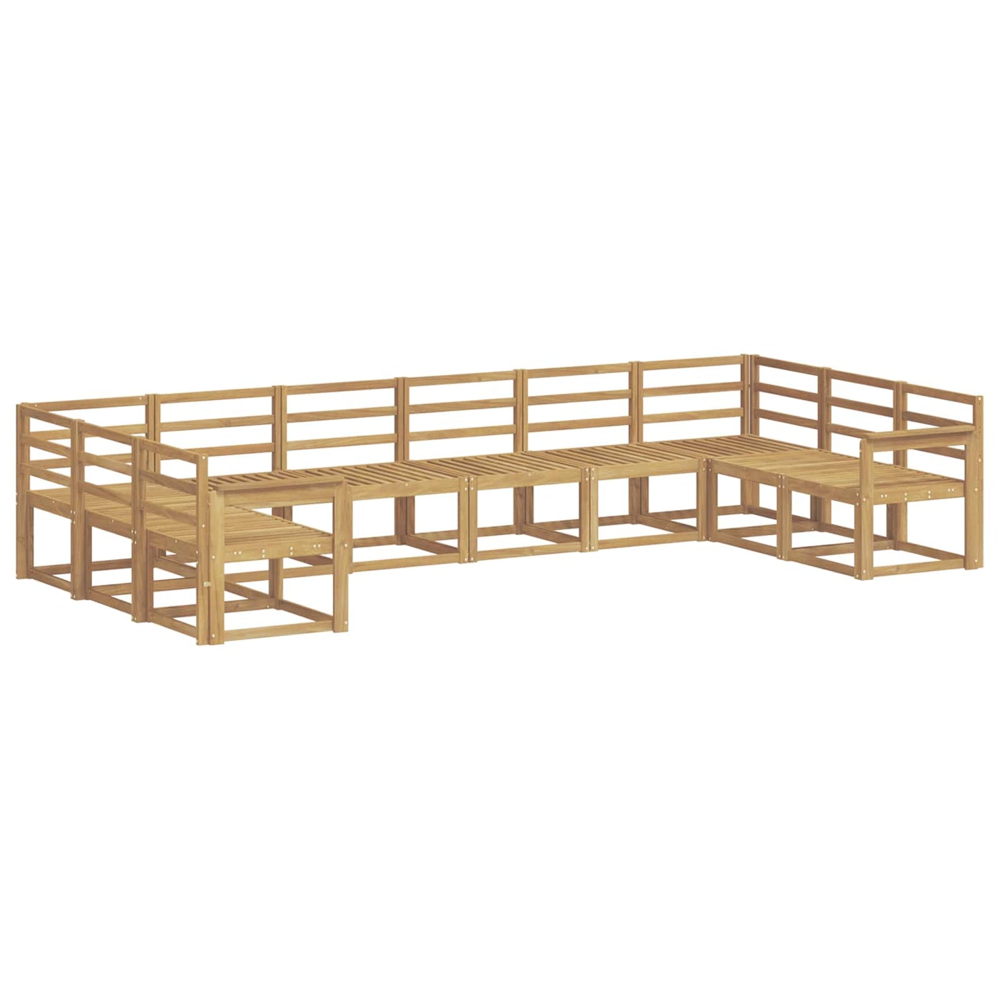 Utendørs sofa-sett 10 pcs Hvit Solid akasietre