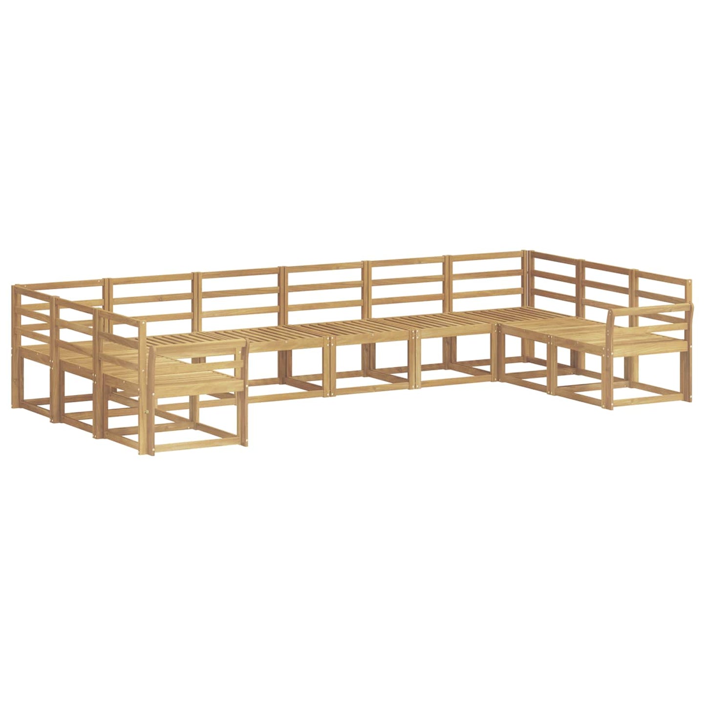 Utendørs sofa-sett 10 pcs Hvit Solid akasietre