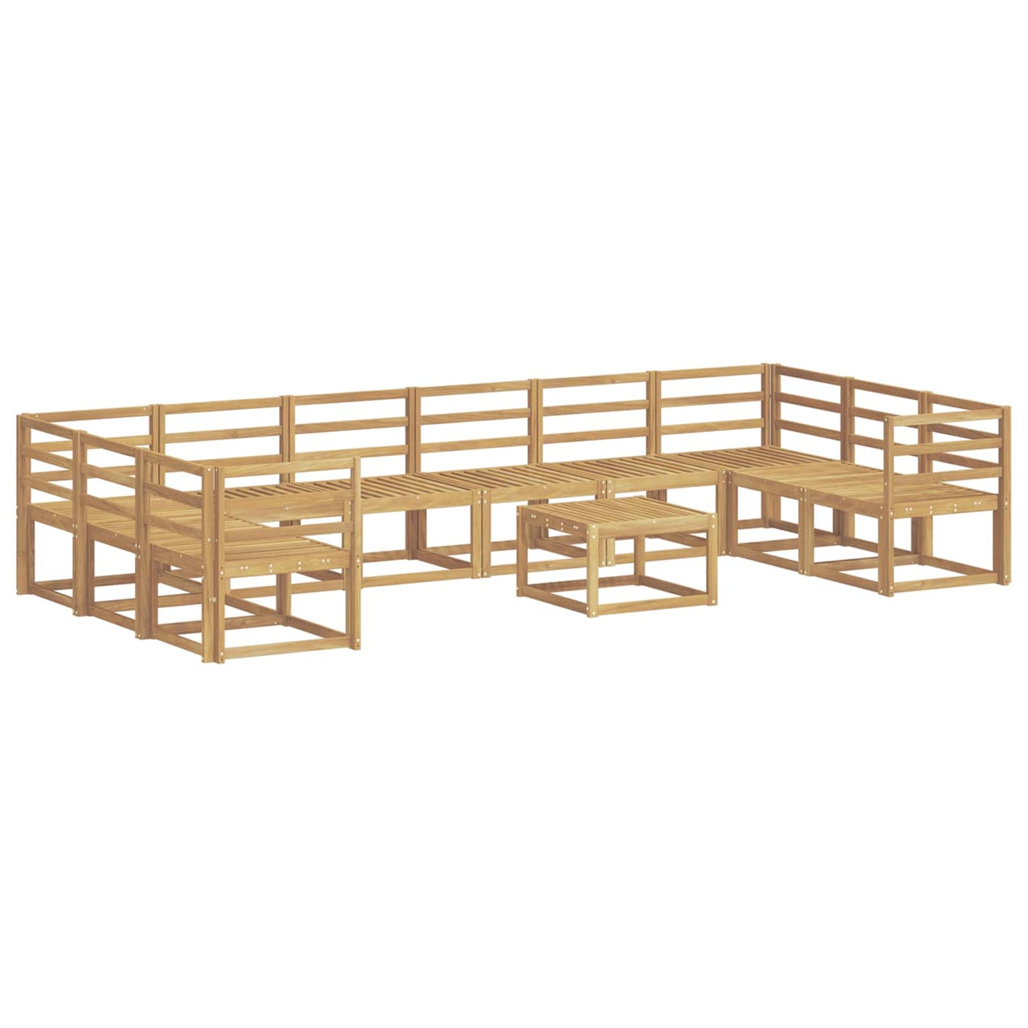 Utendørs sofa-sett 11 pcs Hvit Solid akasietre