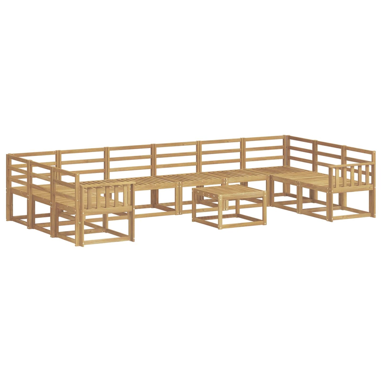 Utendørs sofa-sett 11 pcs Hvit Solid akasietre