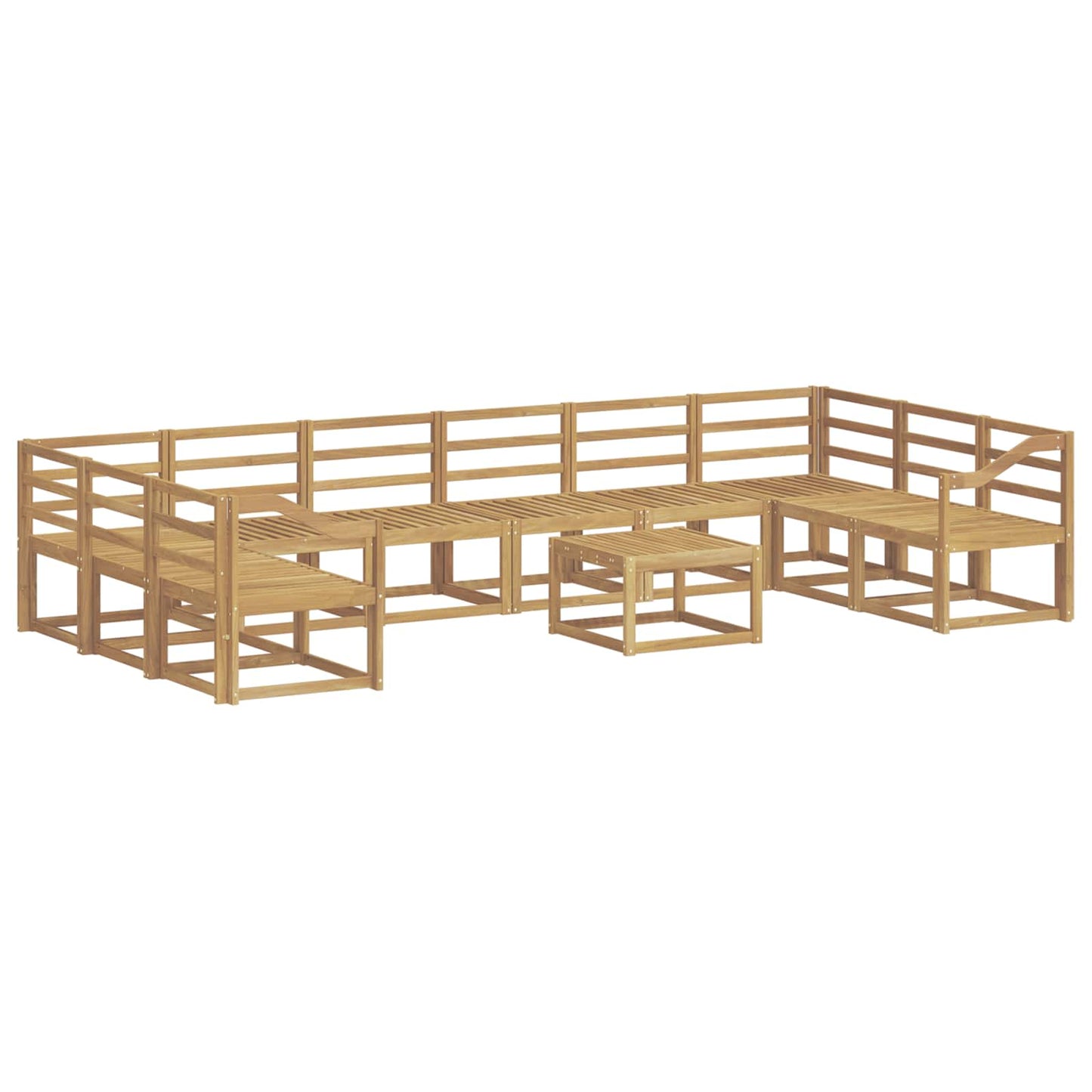 Utendørs sofa-sett 11 pcs Hvit Solid akasietre