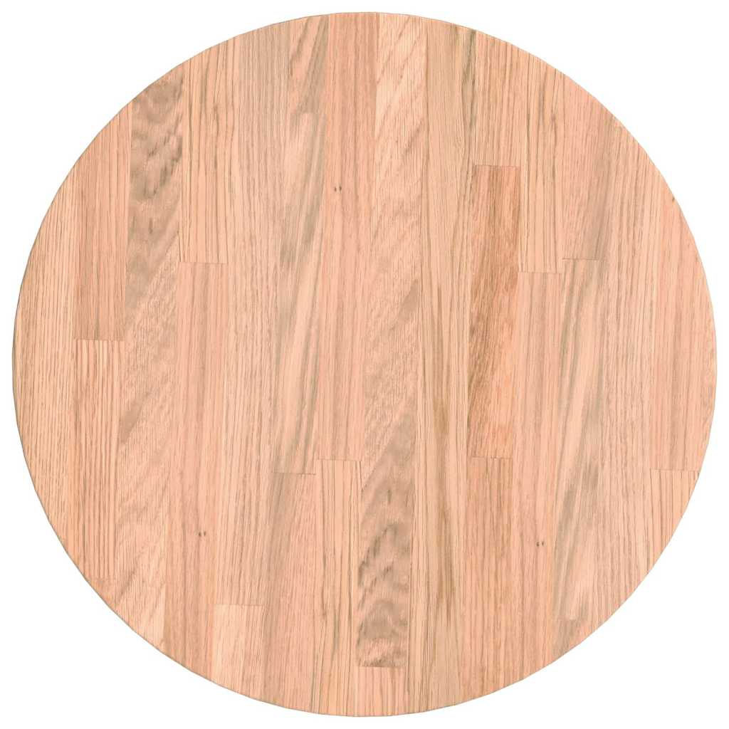 Bordplate Lys Brun Ø 40 x 2,5 cm Massivt Eiketre