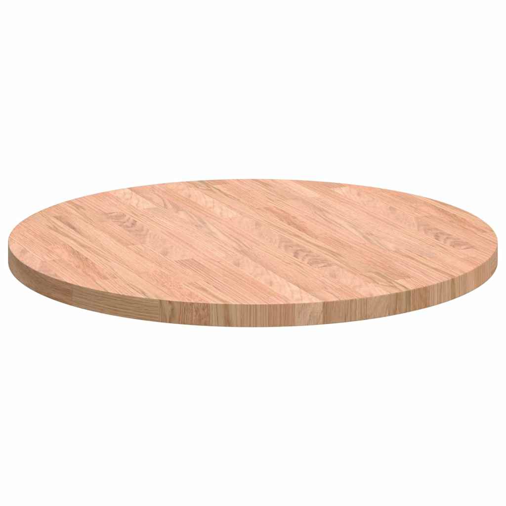 Bordplate Lys Brun Ø 60 x 2,5 cm Massivt Eiketre